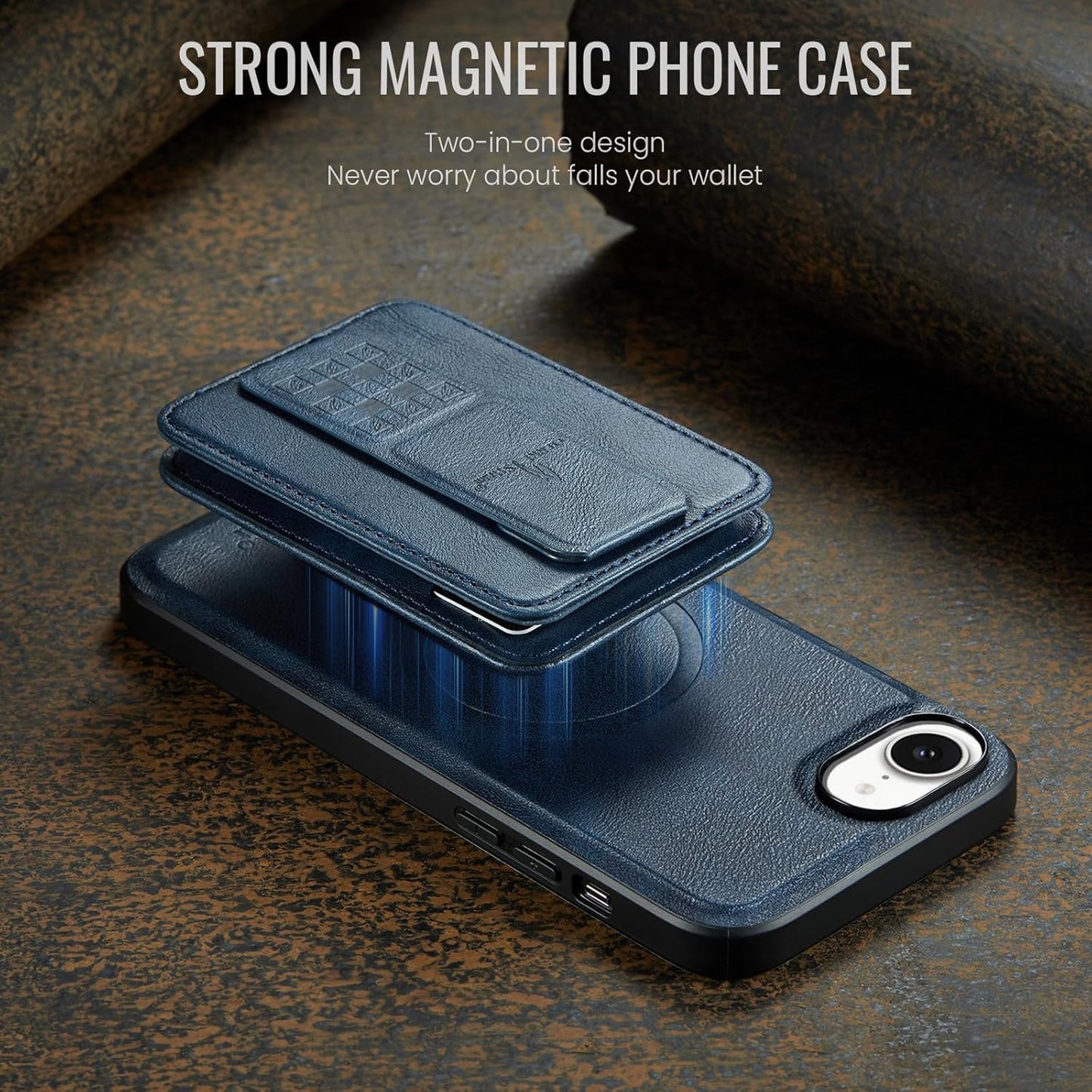 Magnetic Leather Phone Case for iPhone 16E, (RFID) Card Slot Wallet Flip Folding Stand, Wireless Charging Phone Case for iPhone 16E(RFID) Green