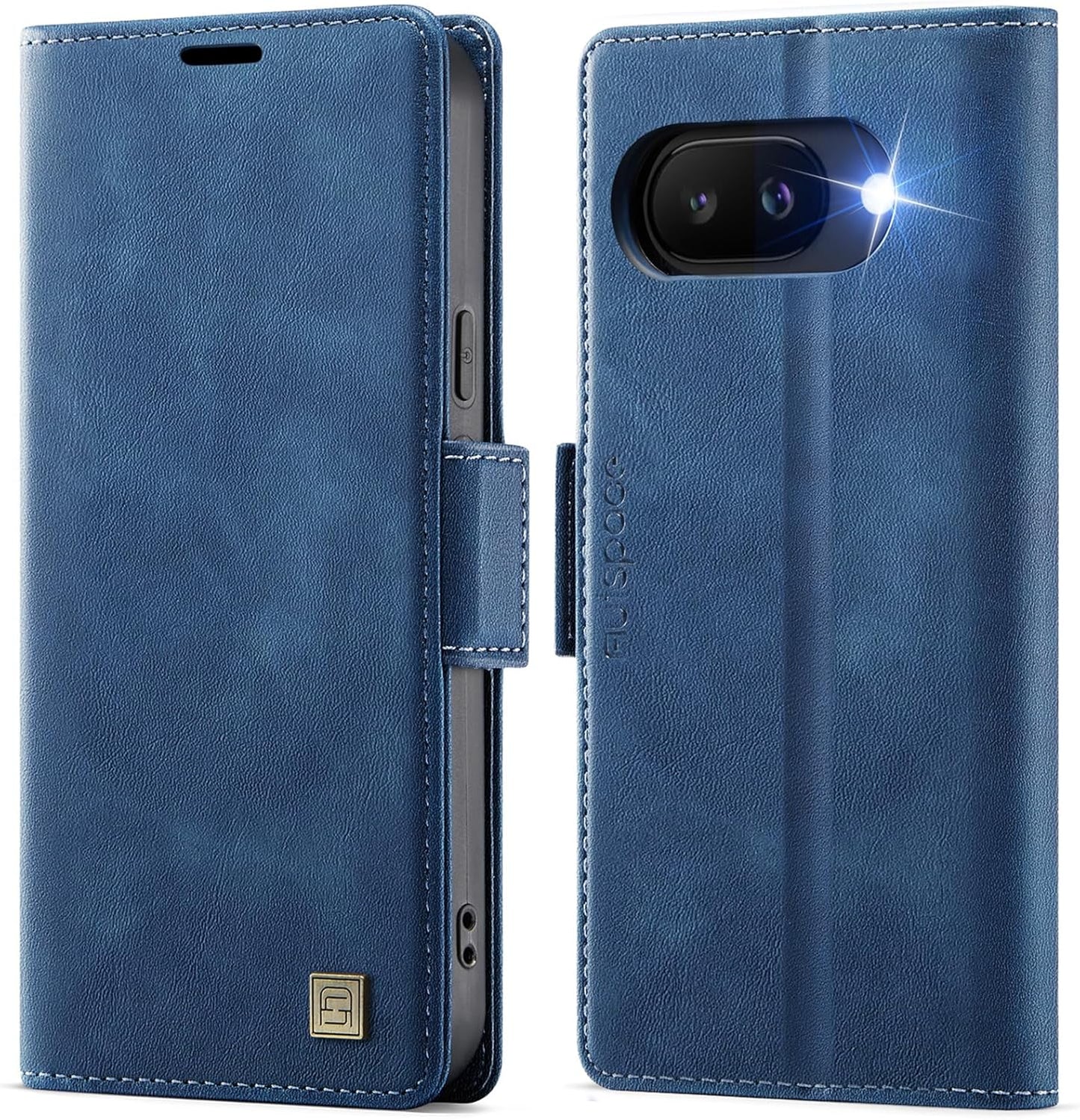 iTape Soft leather wallet case for Google Pixel 9a, RFID (anti-theft), wallet card slot flip cover stand for Google Pixel 9a Support wireless charging Brown