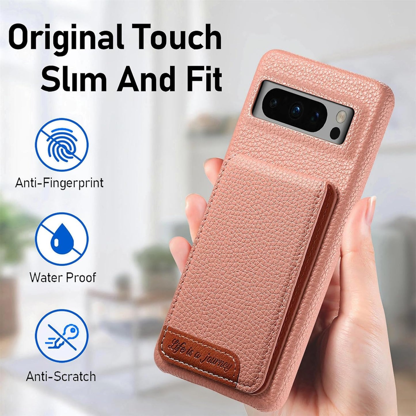 iTape 2 in 1 Wallet Phone Case for Google Pixel 8 Pro, Shockproof Ultra-thin Phone Case, RFID Anti-theft Wallet Blue