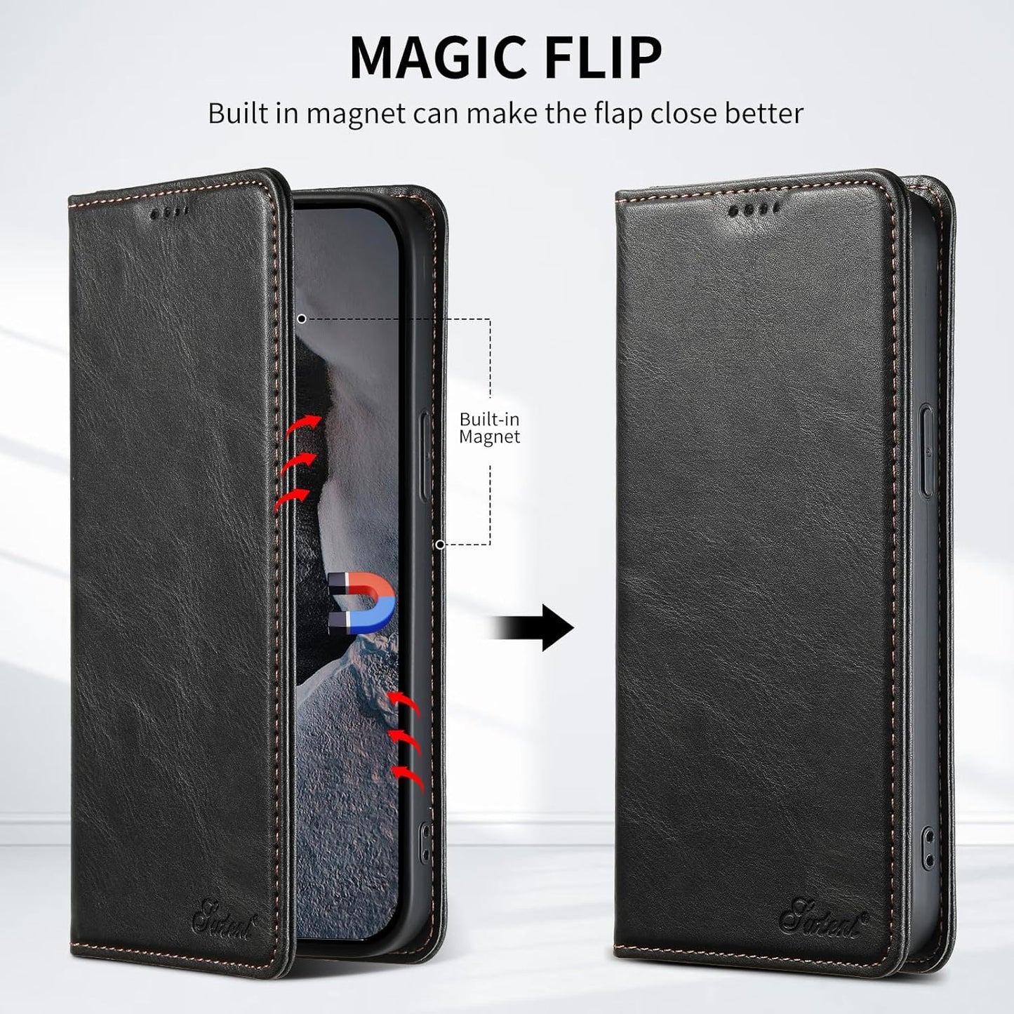 Wallet case for iPhone 13 Pro max, magnetic closure leather case, leather flip folio case holds up shockproof phone case Blue