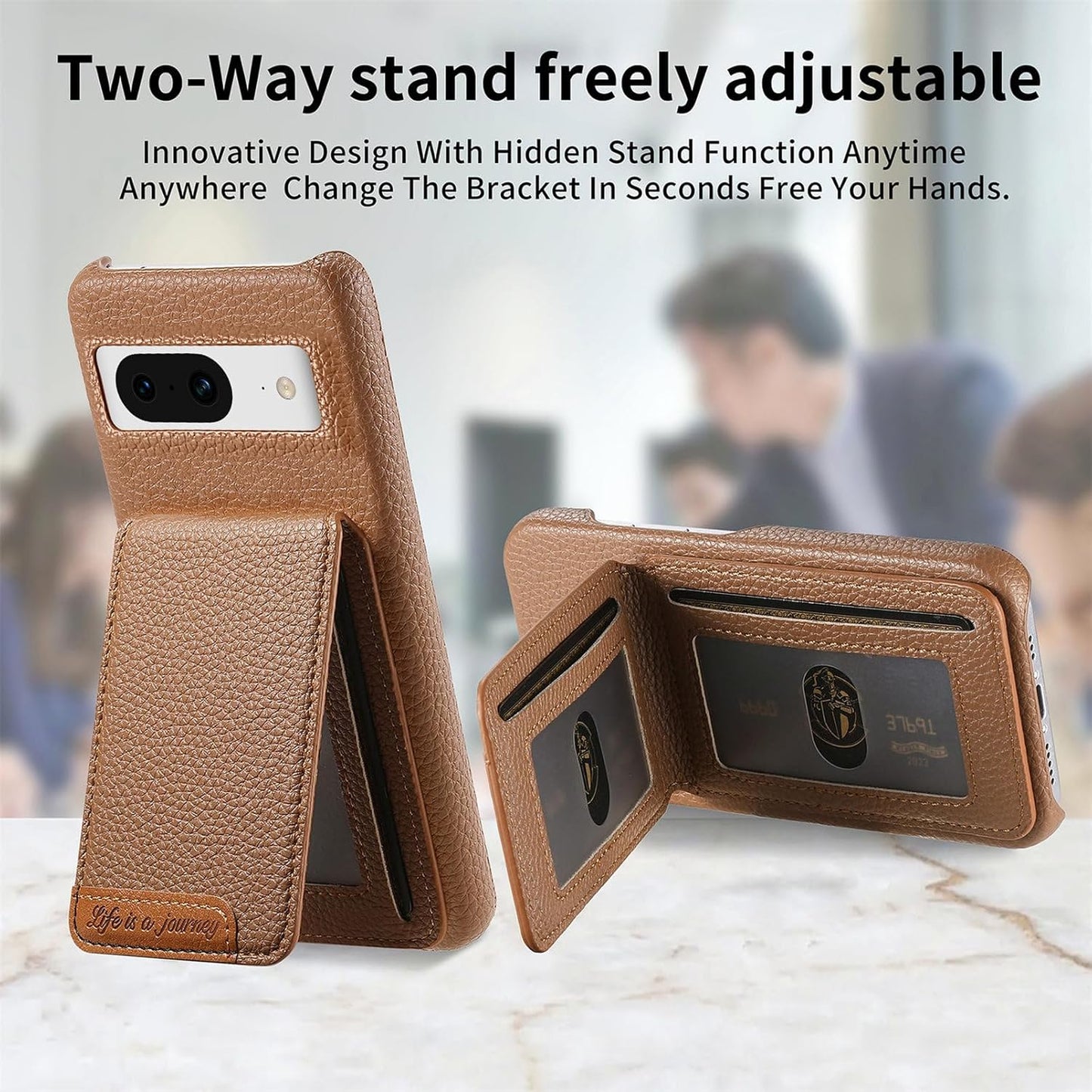 iTape 2 in 1 Wallet Phone Case for Google Pixel 8, Shockproof Ultra-thin Phone Case, RFID Anti-theft Wallet Blue