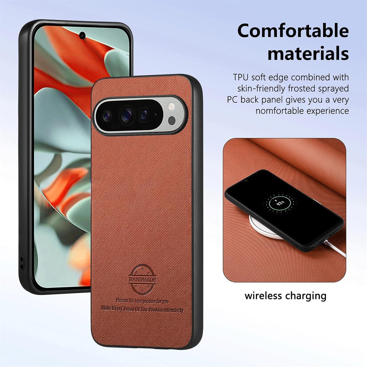 iTape Twill Phone Case for Google Pixel 9 Pro XL, Shockproof Ultra-thin Phone Case, Supports Wireless Charging Green