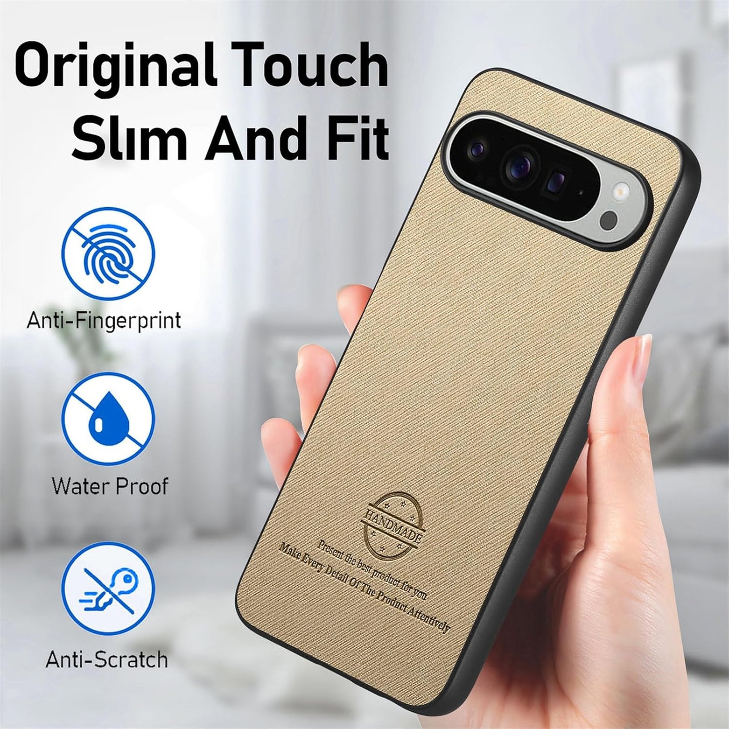 iTape Twill Phone Case for Google Pixel 9 Pro XL, Shockproof Ultra-thin Phone Case, Supports Wireless Charging Green