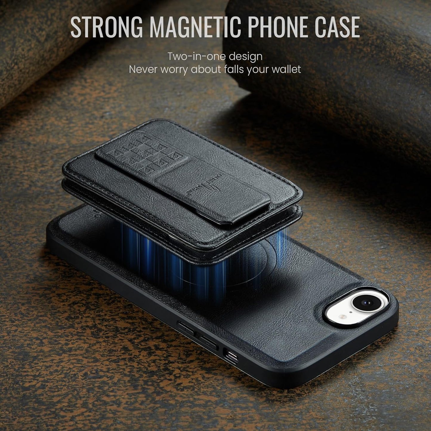 Magnetic Leather Phone Case for iPhone 16E, (RFID) Card Slot Wallet Flip Folding Stand, Wireless Charging Phone Case for iPhone 16E(RFID) Green