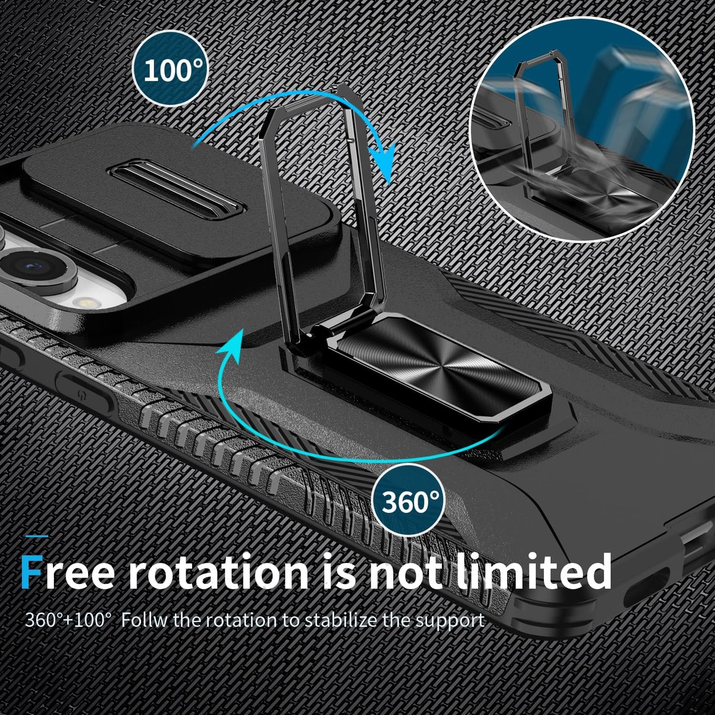 Magnetic car mount 2 in 1 phone case for Samsung Galaxy S25 Edge, double layer shockproof and drop-proof protective case. 360° rotating bracket finger ring buckle push window lens protection