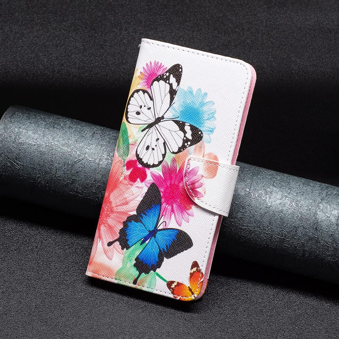 Painted phone case for iPhone 16E, magnetic closure wallet case, multiple card slots, wallet, flip cover, shockproof protection