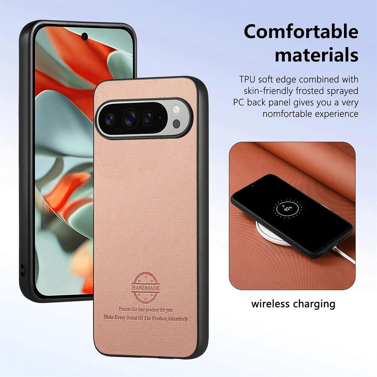 iTape Twill Phone Case for Google Pixel 9 Pro XL, Shockproof Ultra-thin Phone Case, Supports Wireless Charging Green