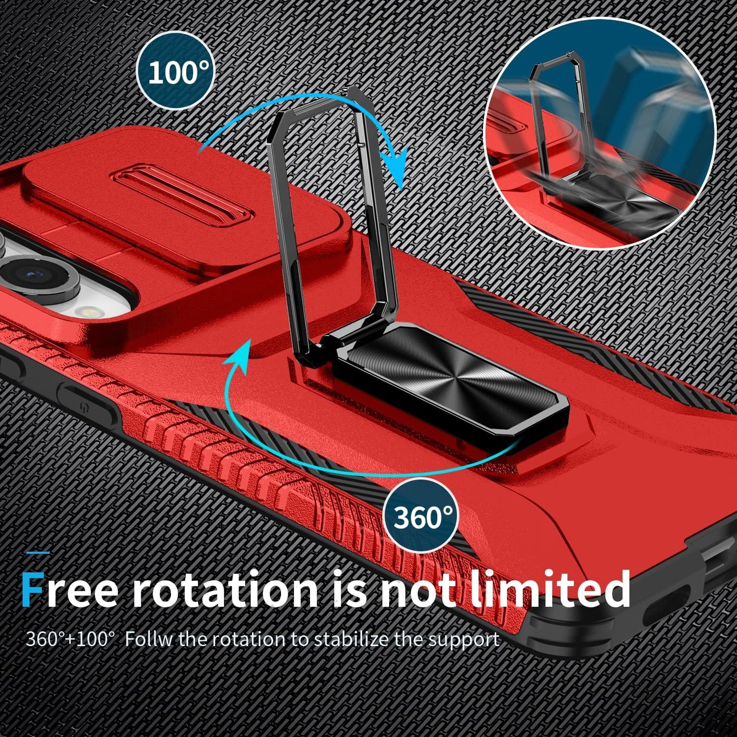 Magnetic car mount 2 in 1 phone case for Samsung Galaxy S25 Edge, double layer shockproof and drop-proof protective case. 360° rotating bracket finger ring buckle push window lens protection