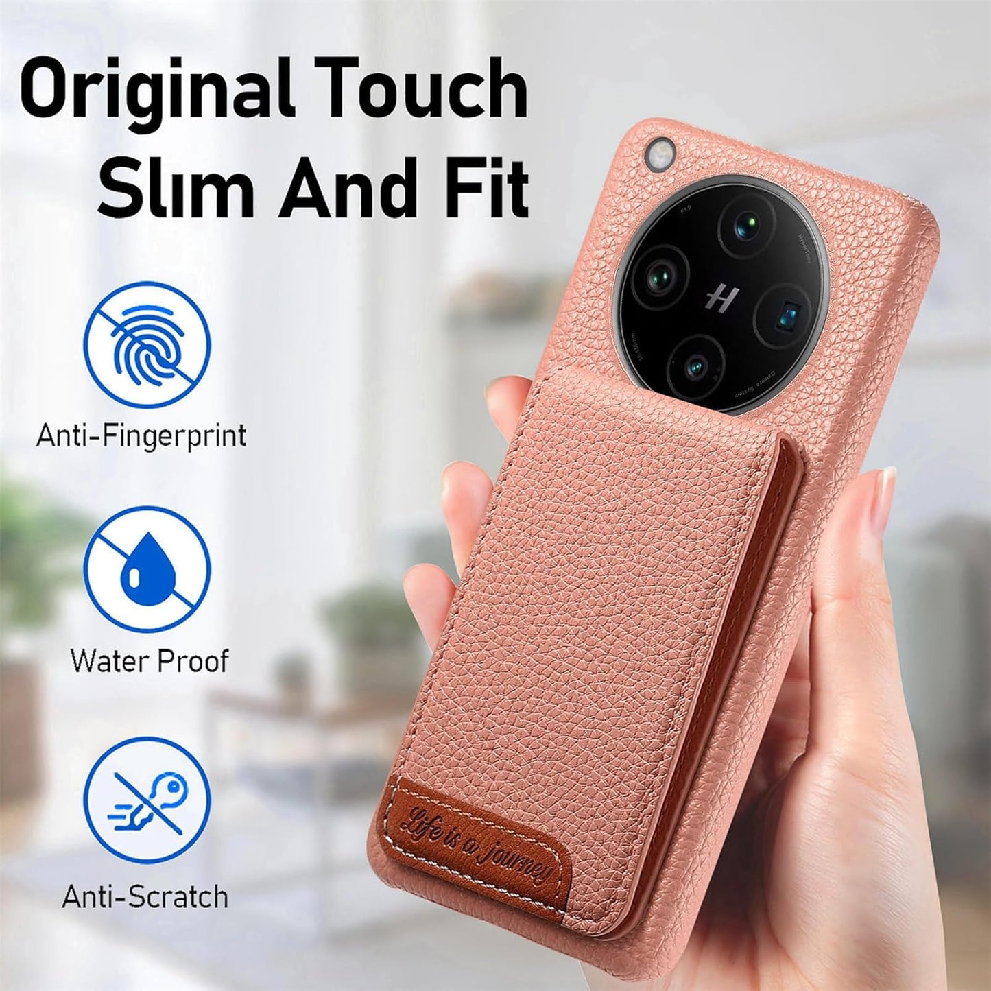 iTape 2 in 1 Wallet Phone Case for OPPO Find X8 Pro, Shockproof Ultra-thin Phone Case, RFID Anti-theft Wallet Brown