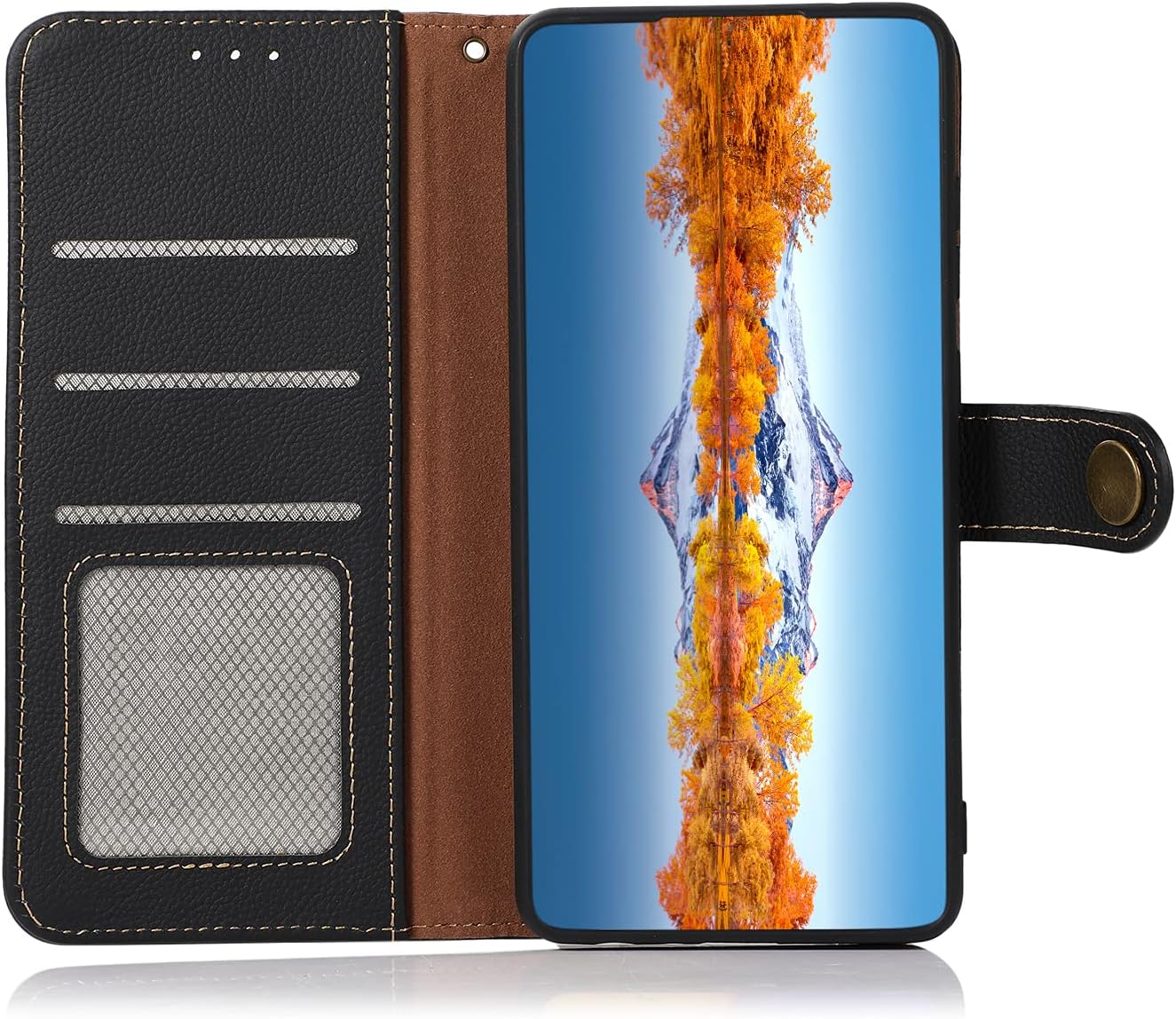 iTape Genuine leather phone case for Xiaomi 15 Ultra, cowhide RFID anti-theft brush phone case with card slot and shockproof flip cover Green