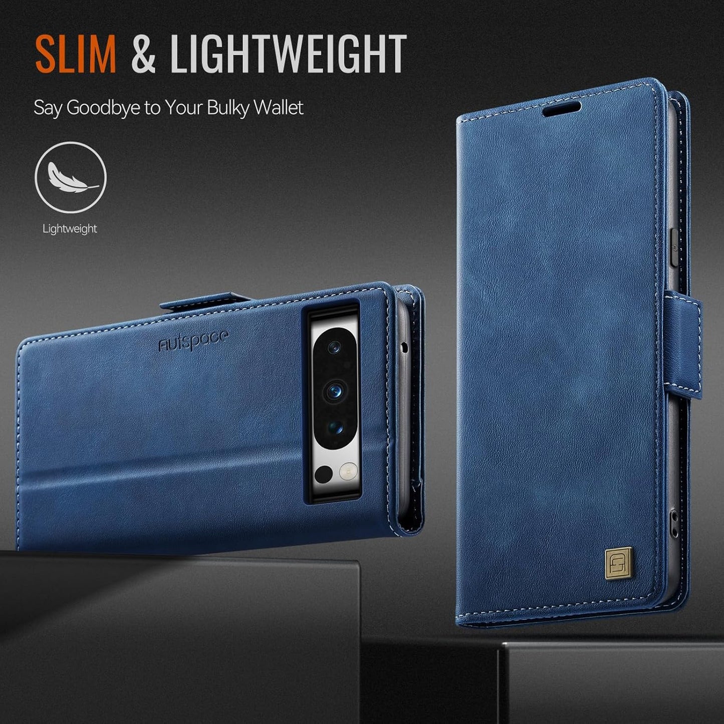 iTape Soft leather wallet case for Google Pixel 8 Pro, RFID (anti-theft), wallet card slot flip cover stand for Google Pixel 8 Pro Support wireless charging Brown