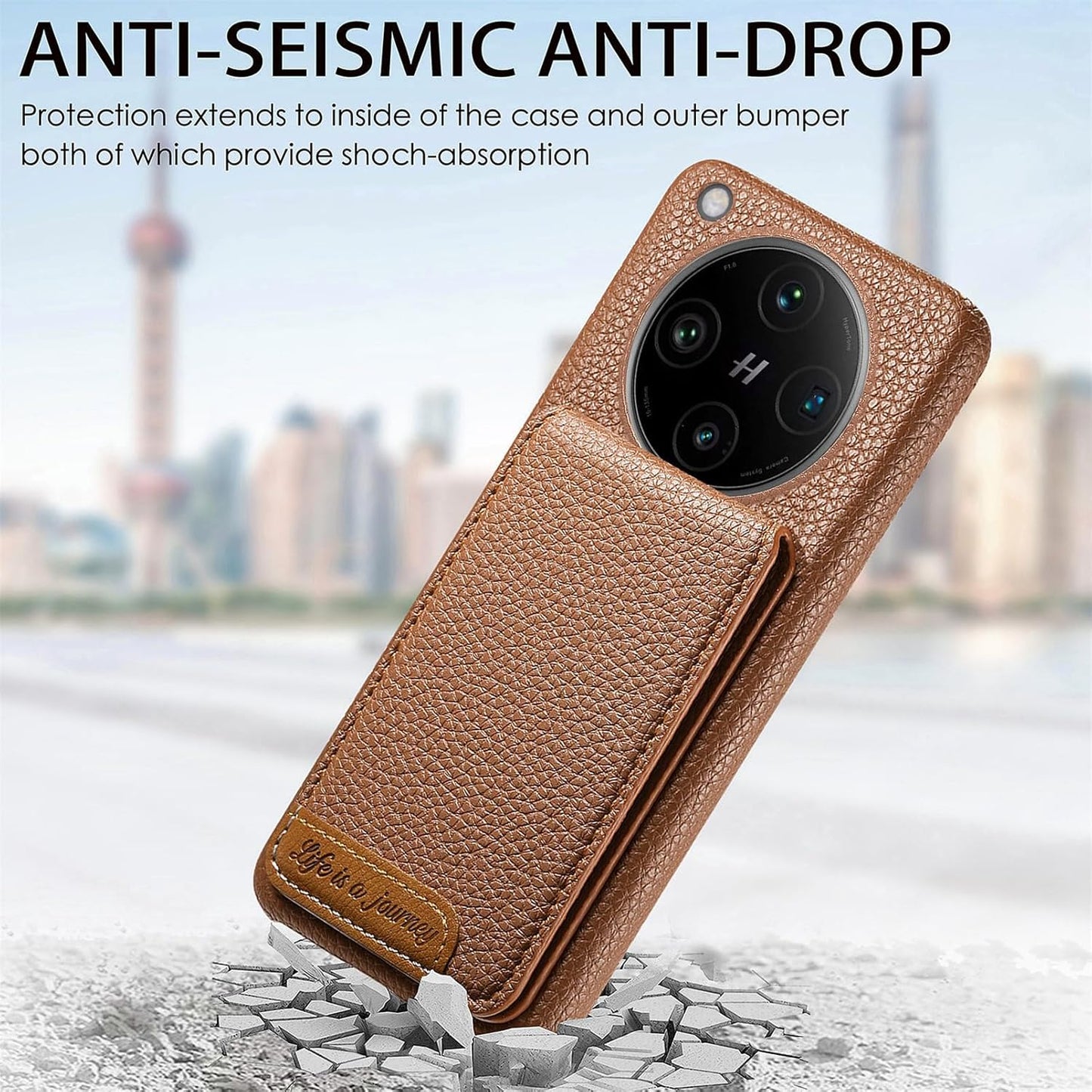 iTape 2 in 1 Wallet Phone Case for OPPO Find X8 Pro, Shockproof Ultra-thin Phone Case, RFID Anti-theft Wallet Brown