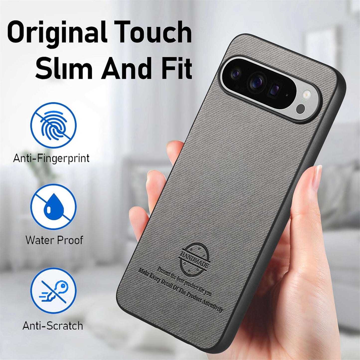 iTape Twill Phone Case for Google Pixel 9 Pro XL, Shockproof Ultra-thin Phone Case, Supports Wireless Charging Green