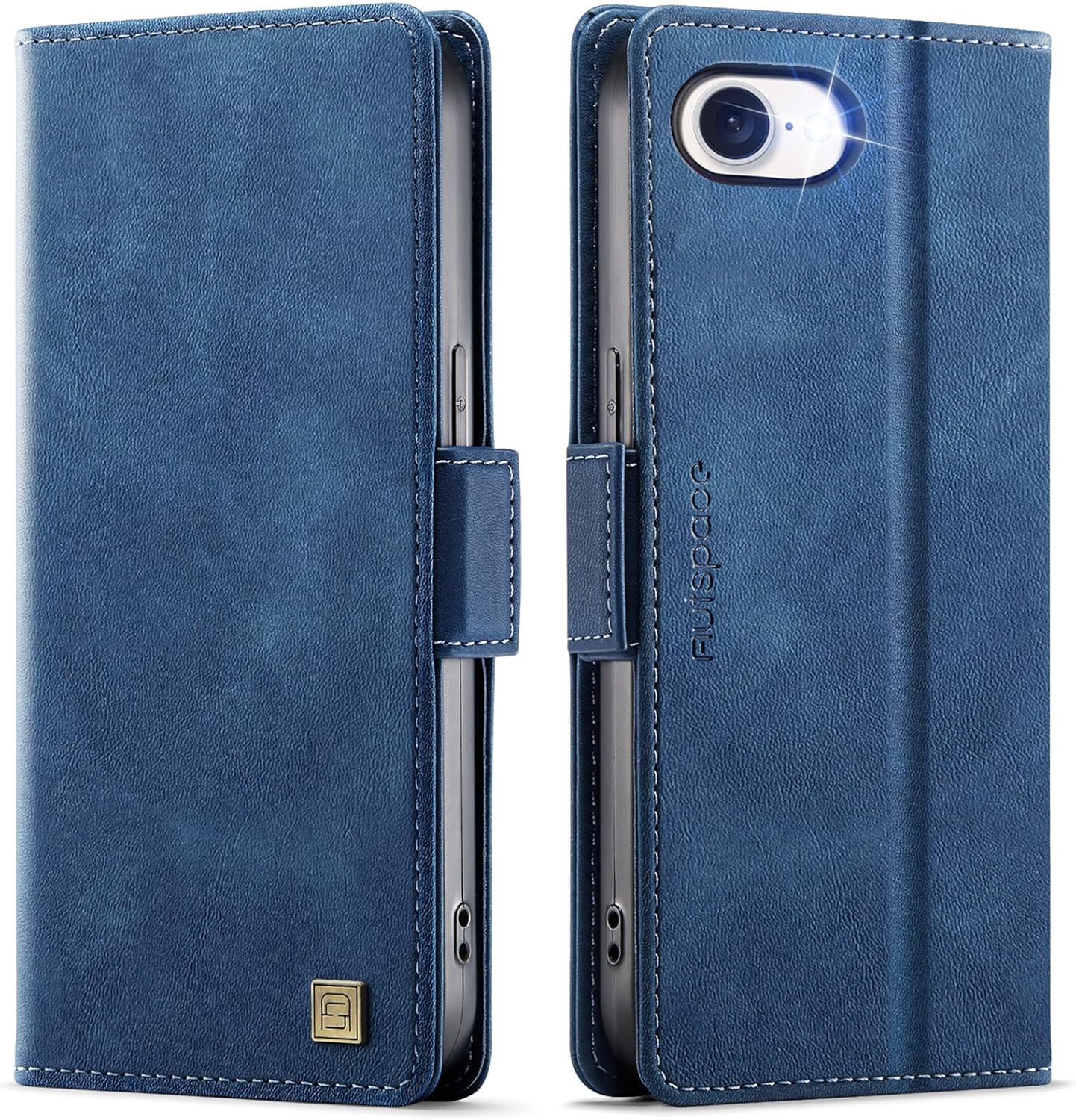 Soft leather wallet case for iPhone 16E, RFID (anti-theft), wallet card slot flip cover stand for iPhone 16E Support wireless charging Gray