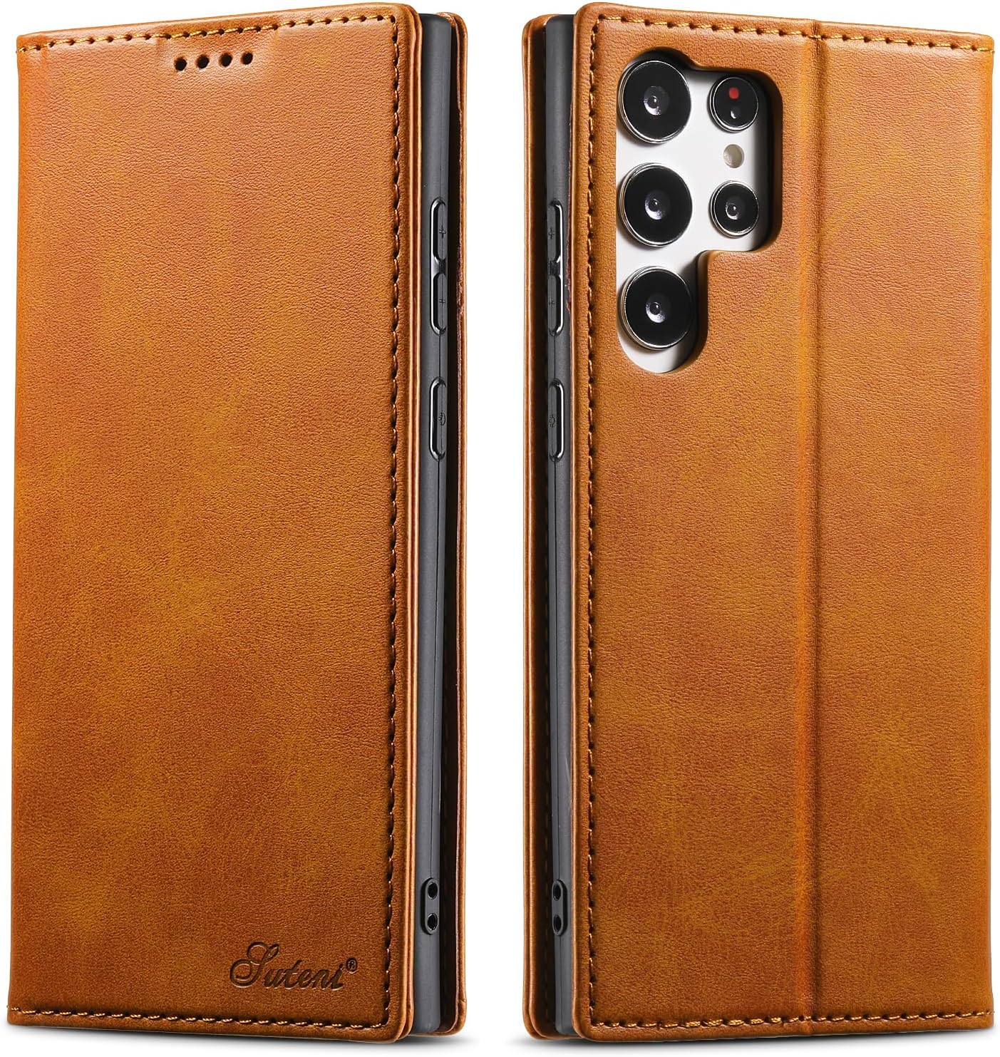 iTape Wallet phone case for Samsung Galaxy S24 Ultra, magnetic flip cover stand, leather phone case for Samsung Galaxy S24 Ultra Leather phone case Red