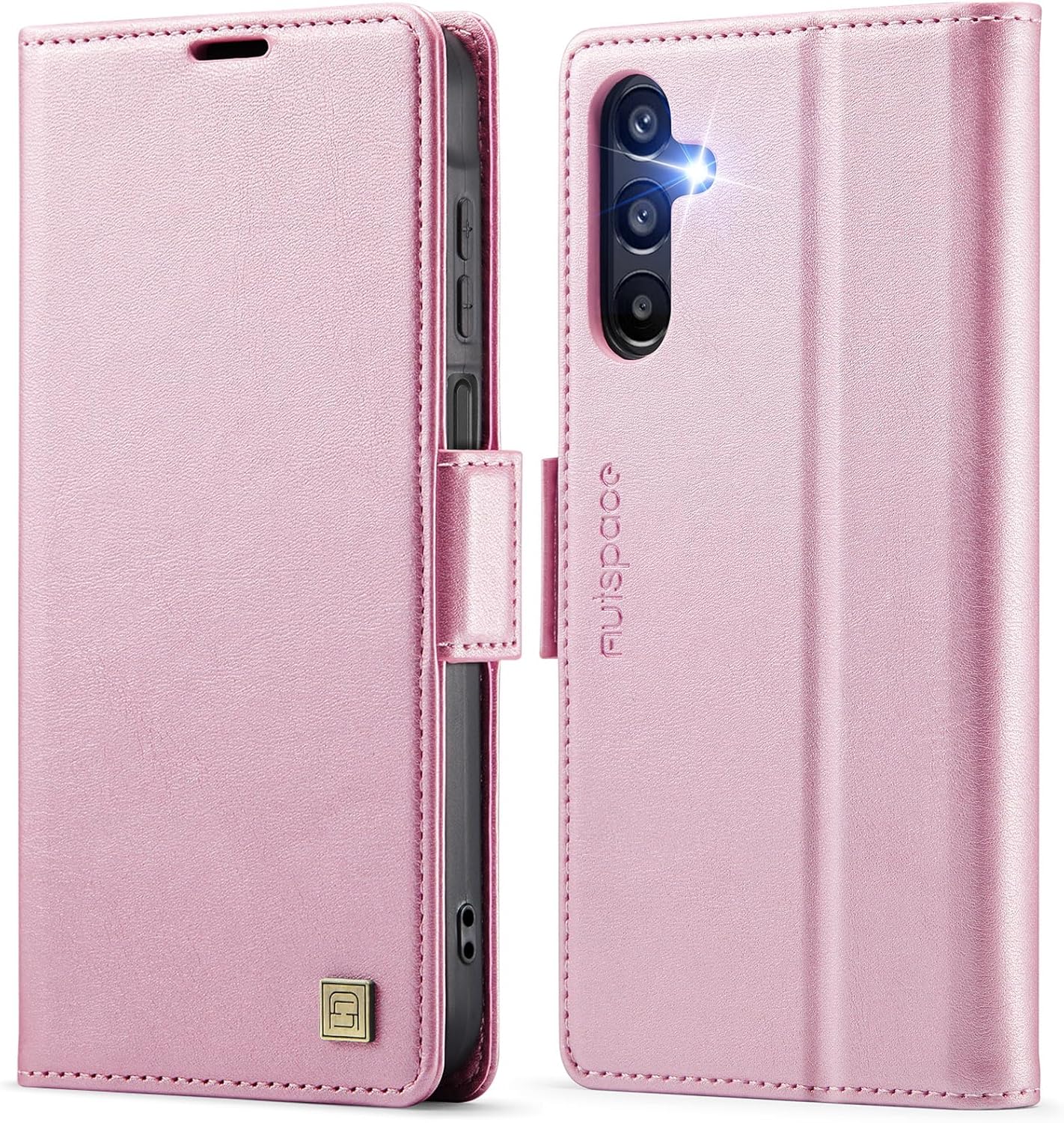 iTape Soft leather wallet case for Samsung Galaxy A14, RFID (anti-theft), wallet card slot flip cover stand for Samsung Galaxy A14 Support wireless charging Blue