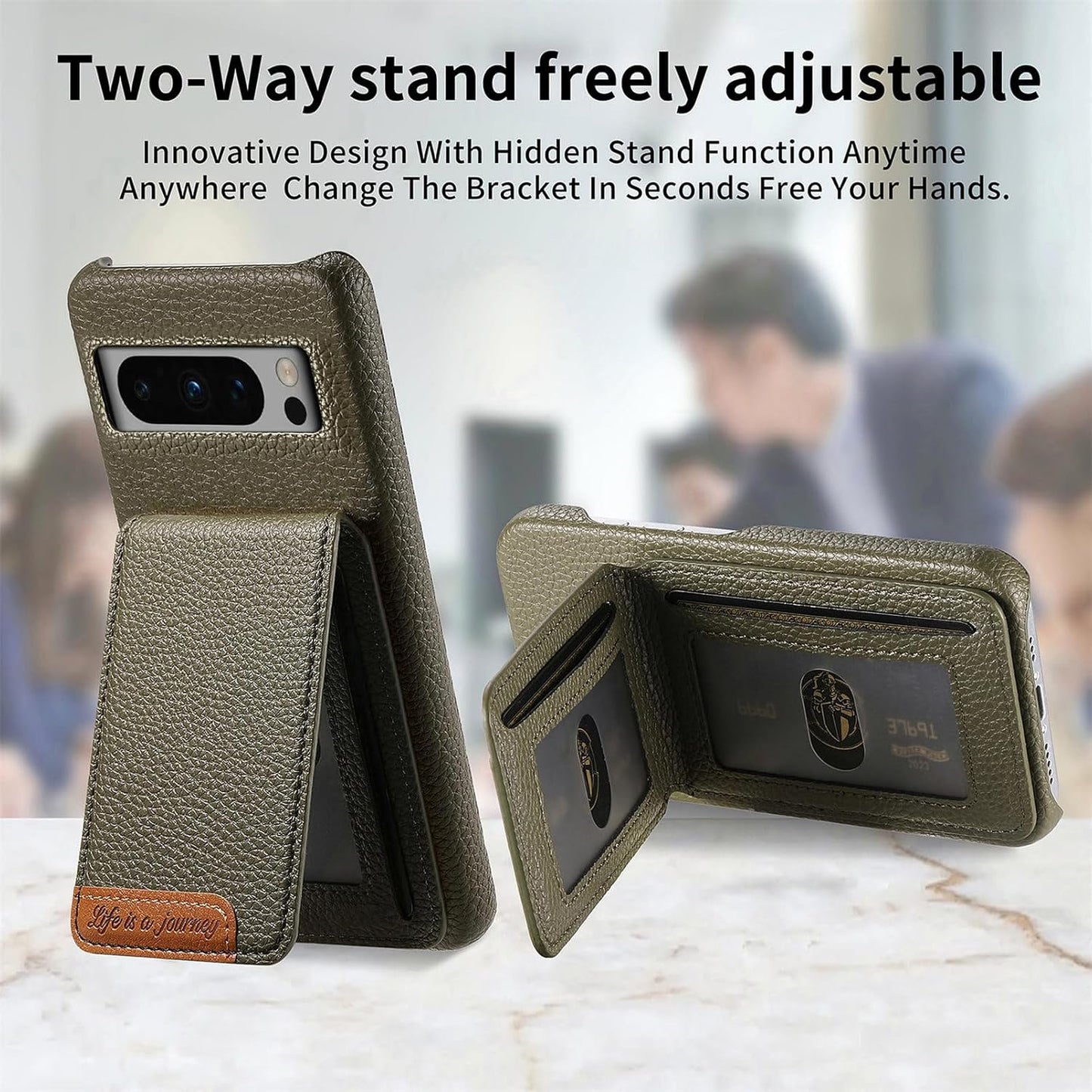 iTape 2 in 1 Wallet Phone Case for Google Pixel 8 Pro, Shockproof Ultra-thin Phone Case, RFID Anti-theft Wallet Blue