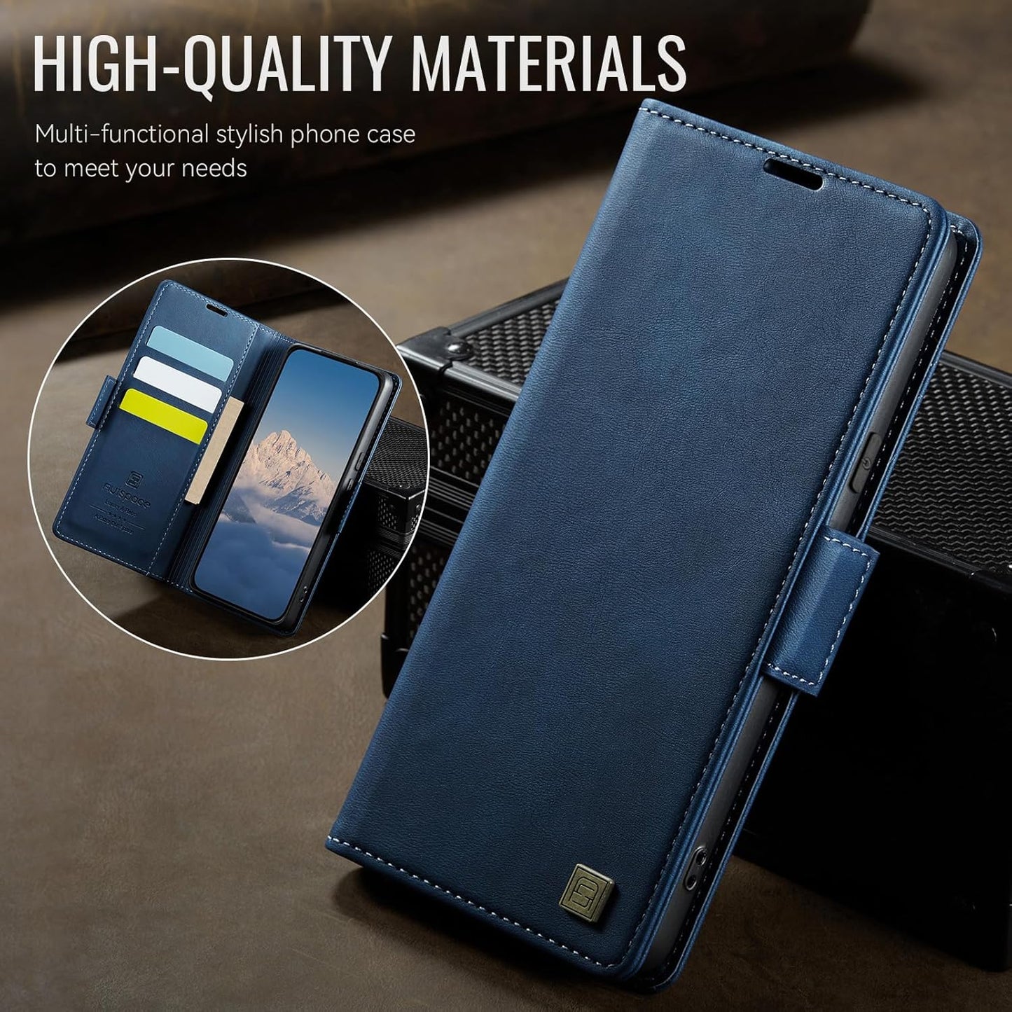 iTape Soft leather wallet case for Google Pixel 8 Pro, RFID (anti-theft), wallet card slot flip cover stand for Google Pixel 8 Pro Support wireless charging Brown