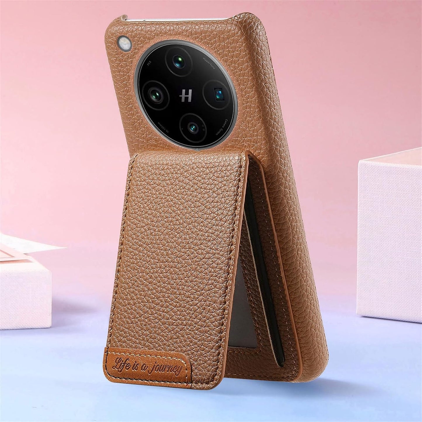iTape 2 in 1 Wallet Phone Case for OPPO Find X8 Pro, Shockproof Ultra-thin Phone Case, RFID Anti-theft Wallet Brown