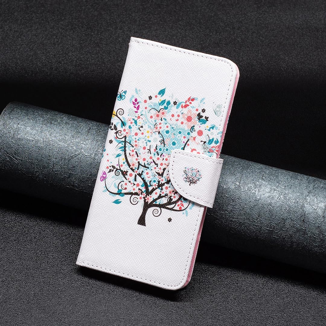 Painted phone case for iPhone 16E, magnetic closure wallet case, multiple card slots, wallet, flip cover, shockproof protection