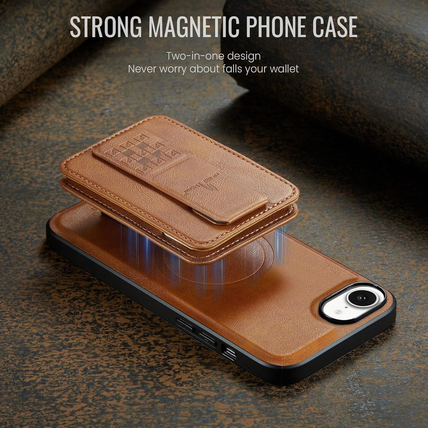 Magnetic Leather Phone Case for iPhone 16E, (RFID) Card Slot Wallet Flip Folding Stand, Wireless Charging Phone Case for iPhone 16E(RFID) Green