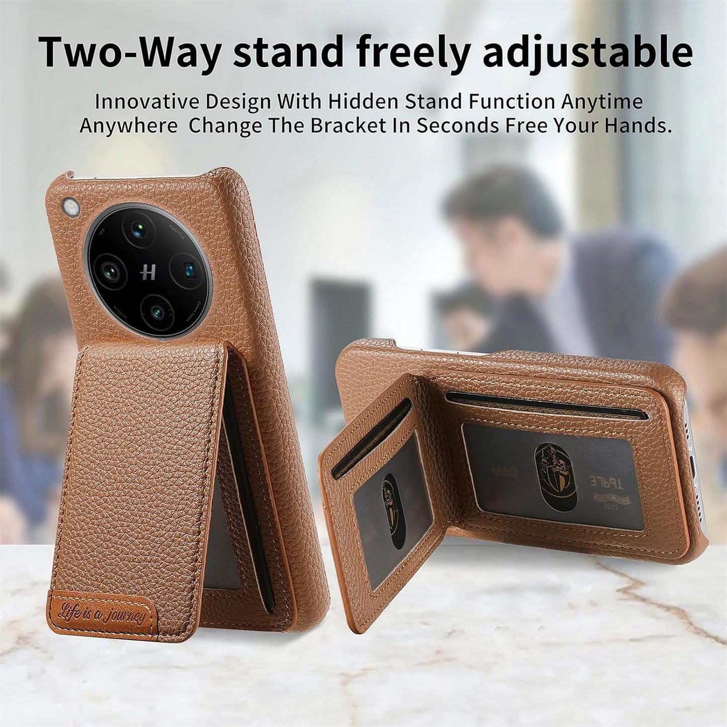 iTape 2 in 1 Wallet Phone Case for OPPO Find X8 Pro, Shockproof Ultra-thin Phone Case, RFID Anti-theft Wallet Brown