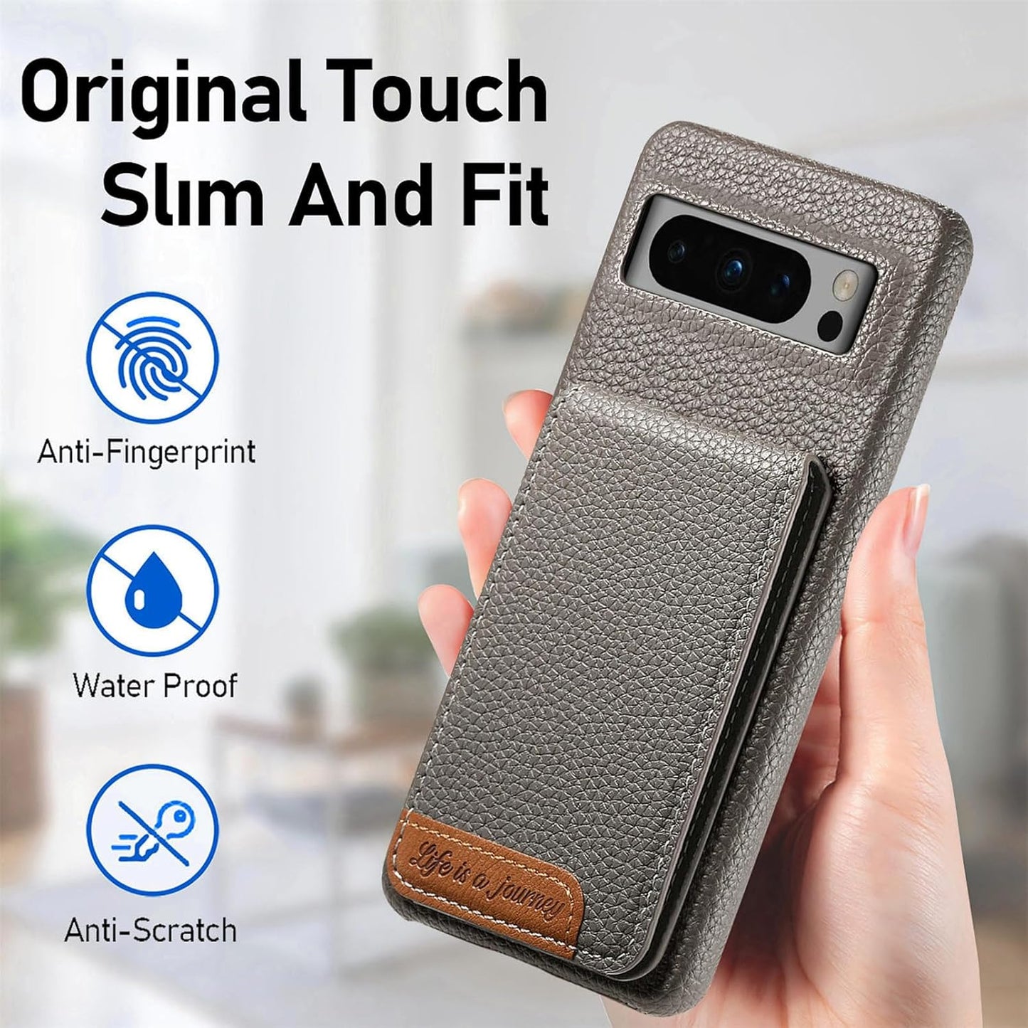 iTape 2 in 1 Wallet Phone Case for Google Pixel 8 Pro, Shockproof Ultra-thin Phone Case, RFID Anti-theft Wallet Blue