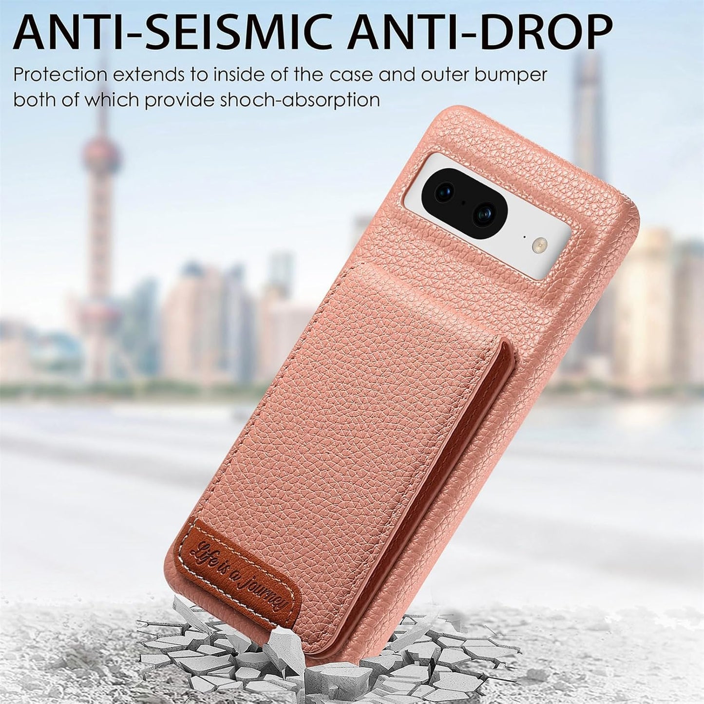 iTape 2 in 1 Wallet Phone Case for Google Pixel 8, Shockproof Ultra-thin Phone Case, RFID Anti-theft Wallet Blue