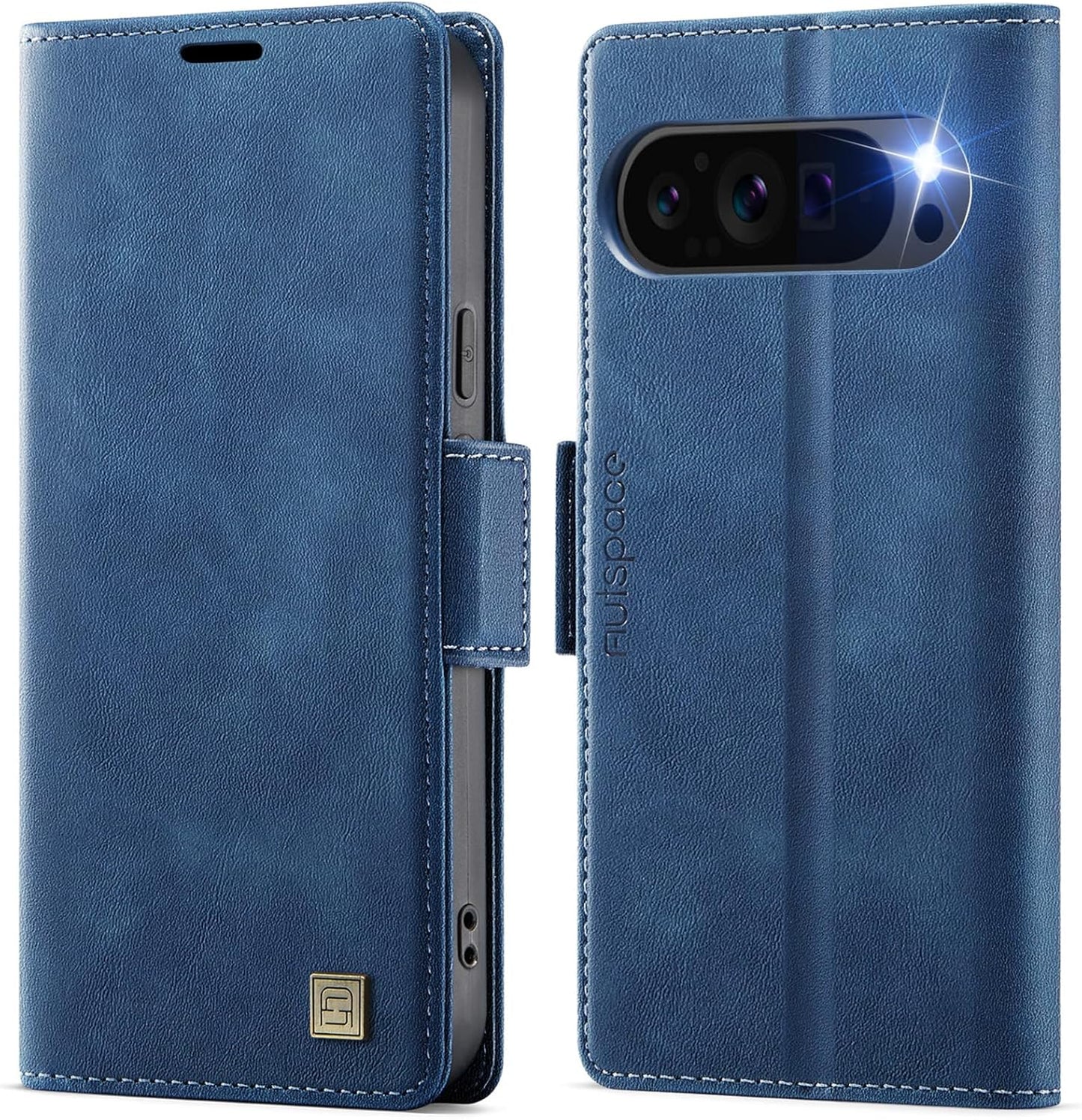 iTape Soft leather wallet case for Google Pixel 9Pro, RFID (anti-theft), wallet card slot flip cover stand for Google Pixel 9Pro Support wireless charging Brown