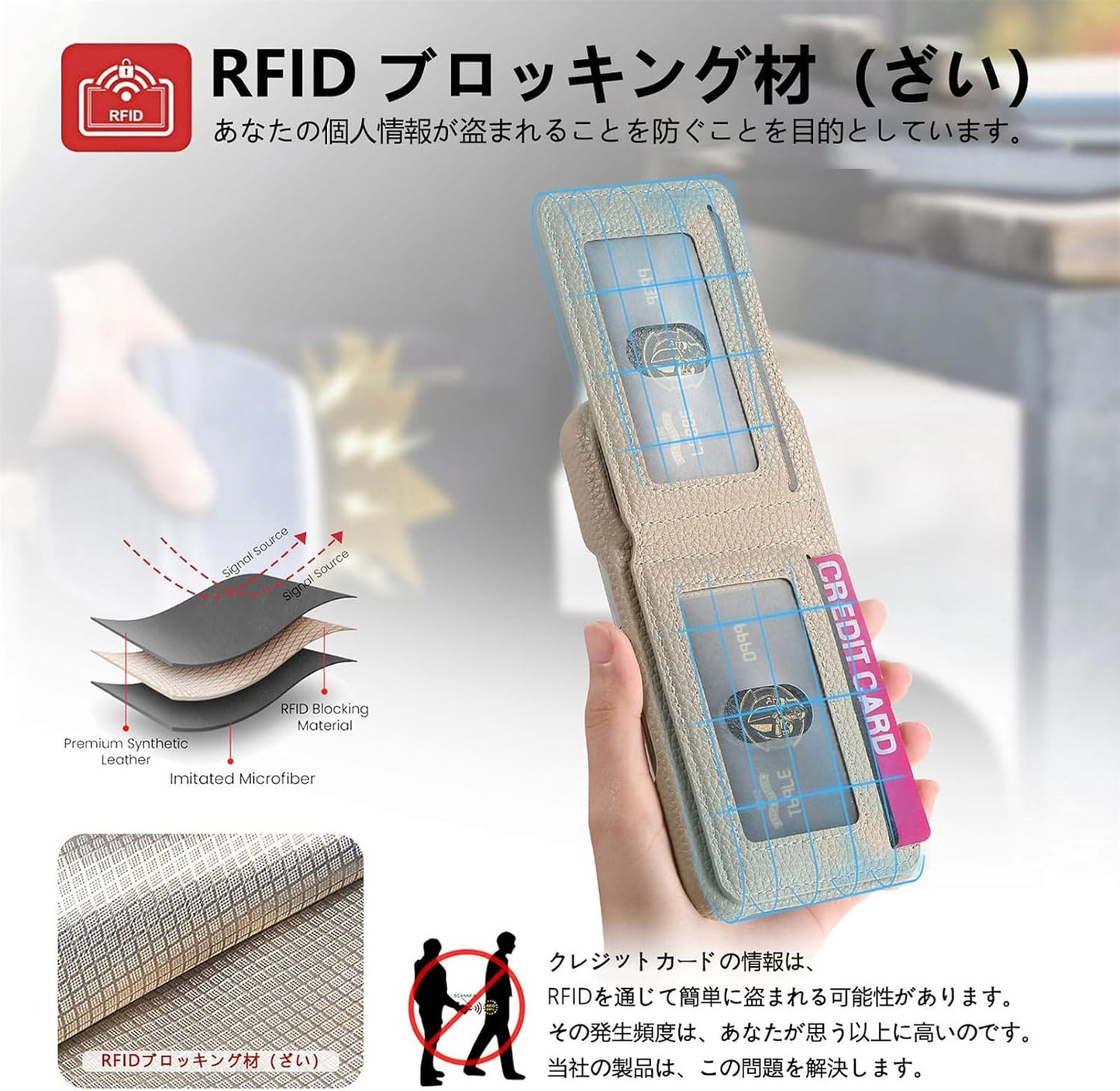 iTape 2 in 1 Wallet Phone Case for Fujitsu arrows We2, Shockproof Ultra-thin Phone Case, RFID Anti-theft Wallet Pink