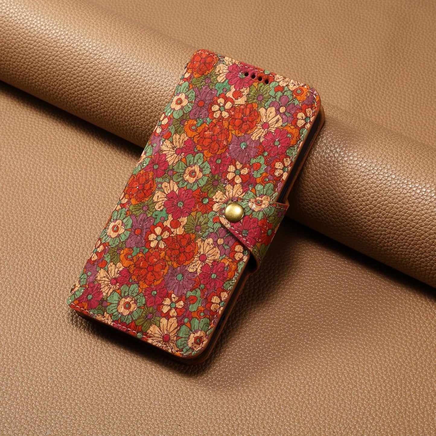 Retro Floral Pattern Phone Case for iPhone 16 Plus, Soft Touch Flip Stand Phone Case, Wallet Card Slot, Compatible with iPhone 16 Plus