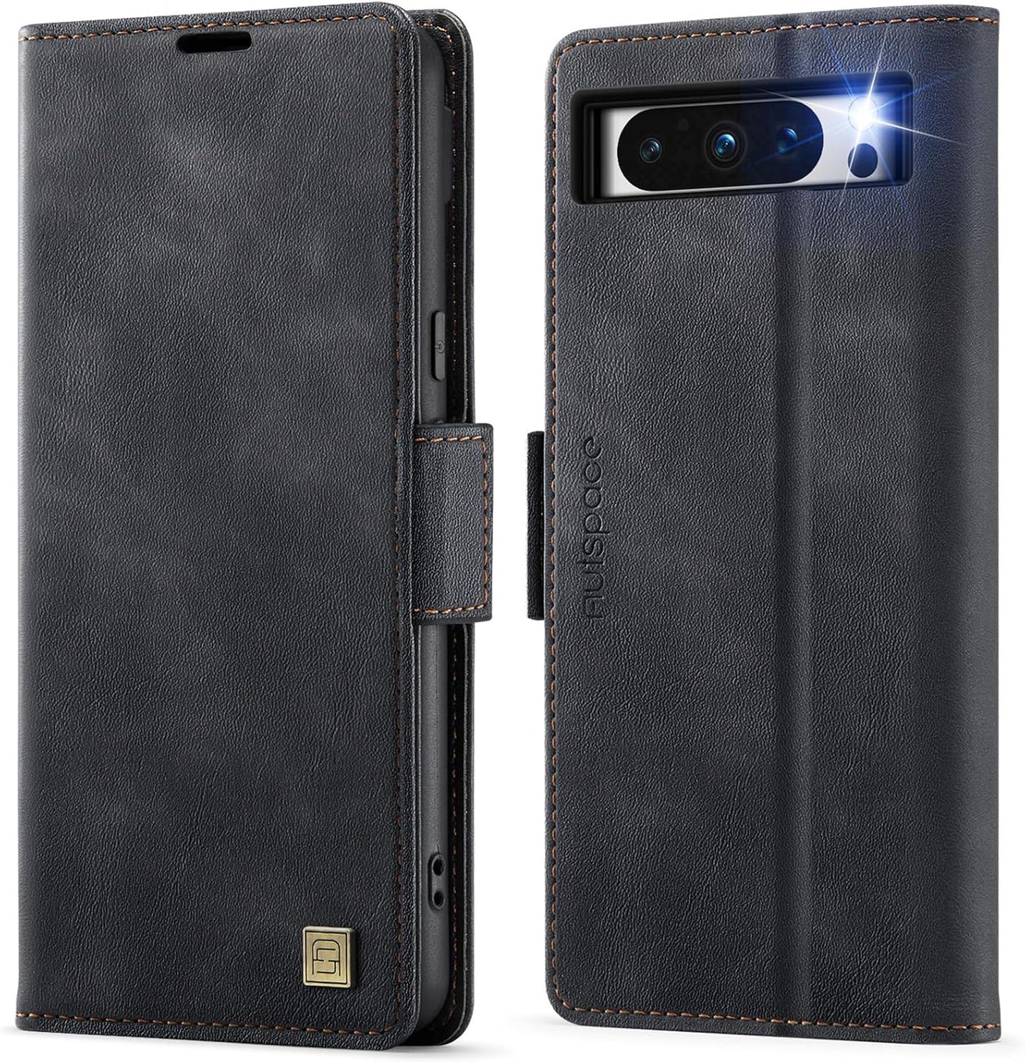 iTape Soft leather wallet case for Google Pixel 8 Pro, RFID (anti-theft), wallet card slot flip cover stand for Google Pixel 8 Pro Support wireless charging Brown
