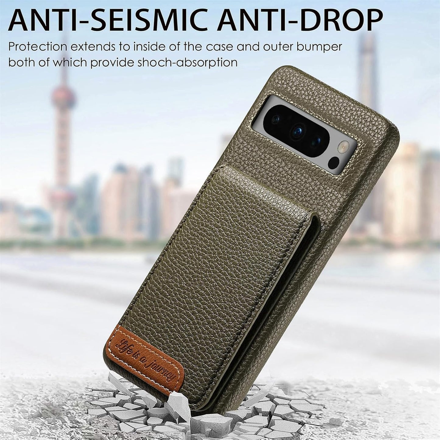 iTape 2 in 1 Wallet Phone Case for Google Pixel 8 Pro, Shockproof Ultra-thin Phone Case, RFID Anti-theft Wallet Blue