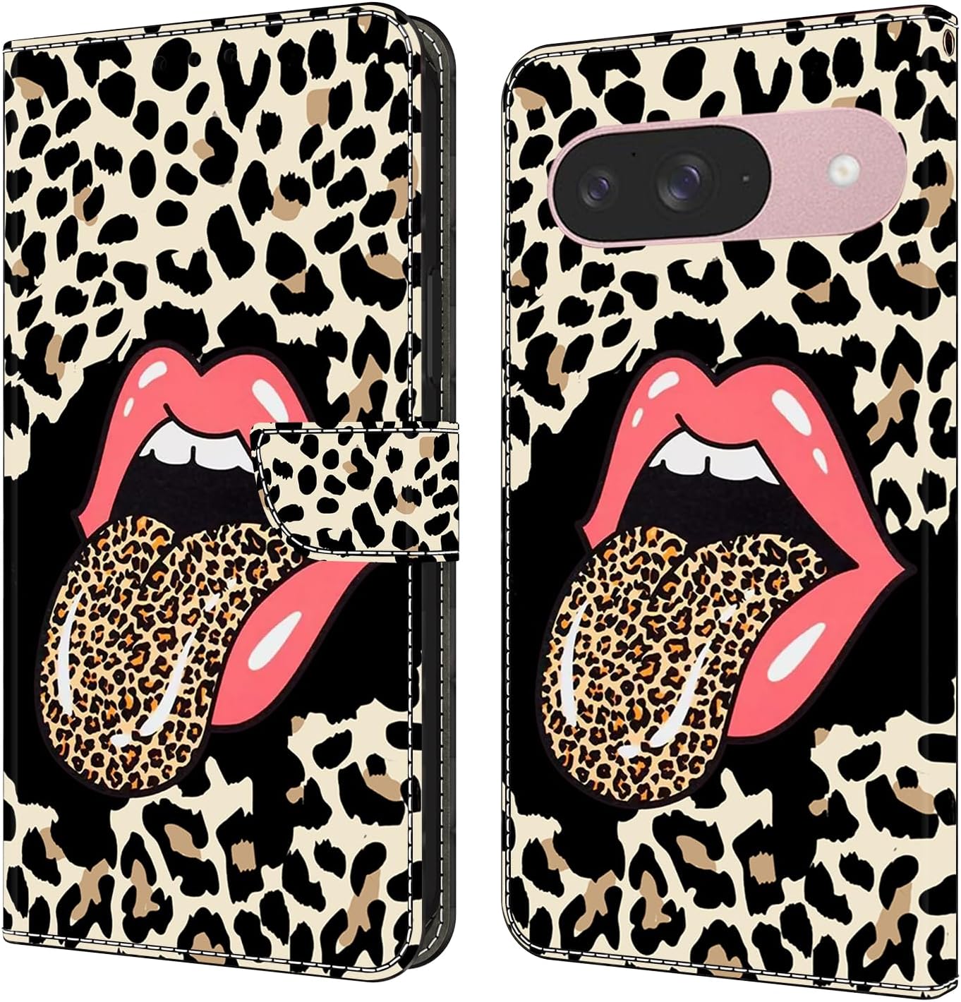 iTape Graffiti wallet phone case for Google Pixel 9, shockproof phone case, card slot wallet, flip stand phone case