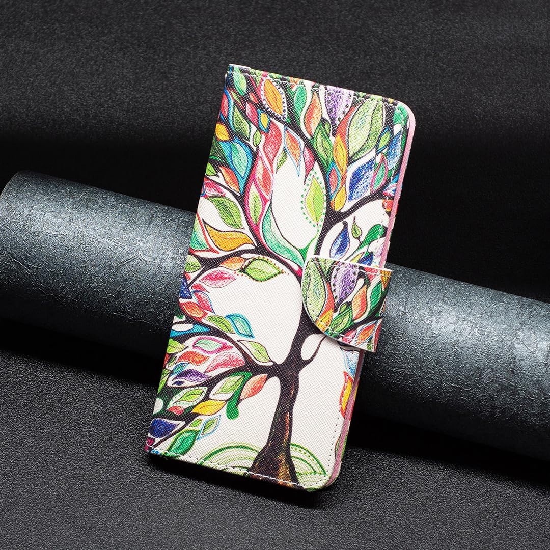 Painted phone case for iPhone 16E, magnetic closure wallet case, multiple card slots, wallet, flip cover, shockproof protection