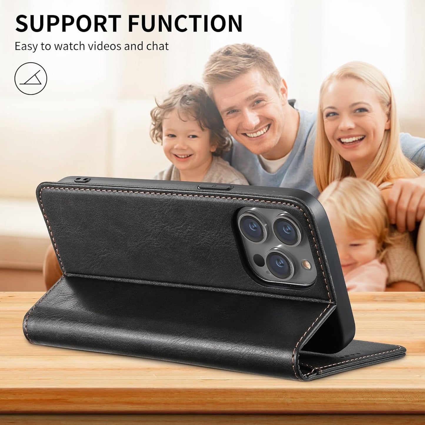 Wallet case for iPhone 13 Pro max, magnetic closure leather case, leather flip folio case holds up shockproof phone case Blue