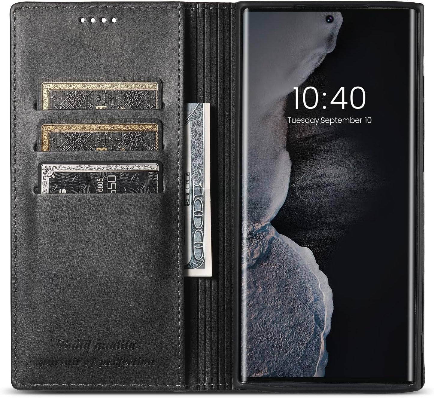 iTape Wallet phone case for Samsung Galaxy S24 Ultra, magnetic flip cover stand, leather phone case for Samsung Galaxy S24 Ultra Leather phone case Red