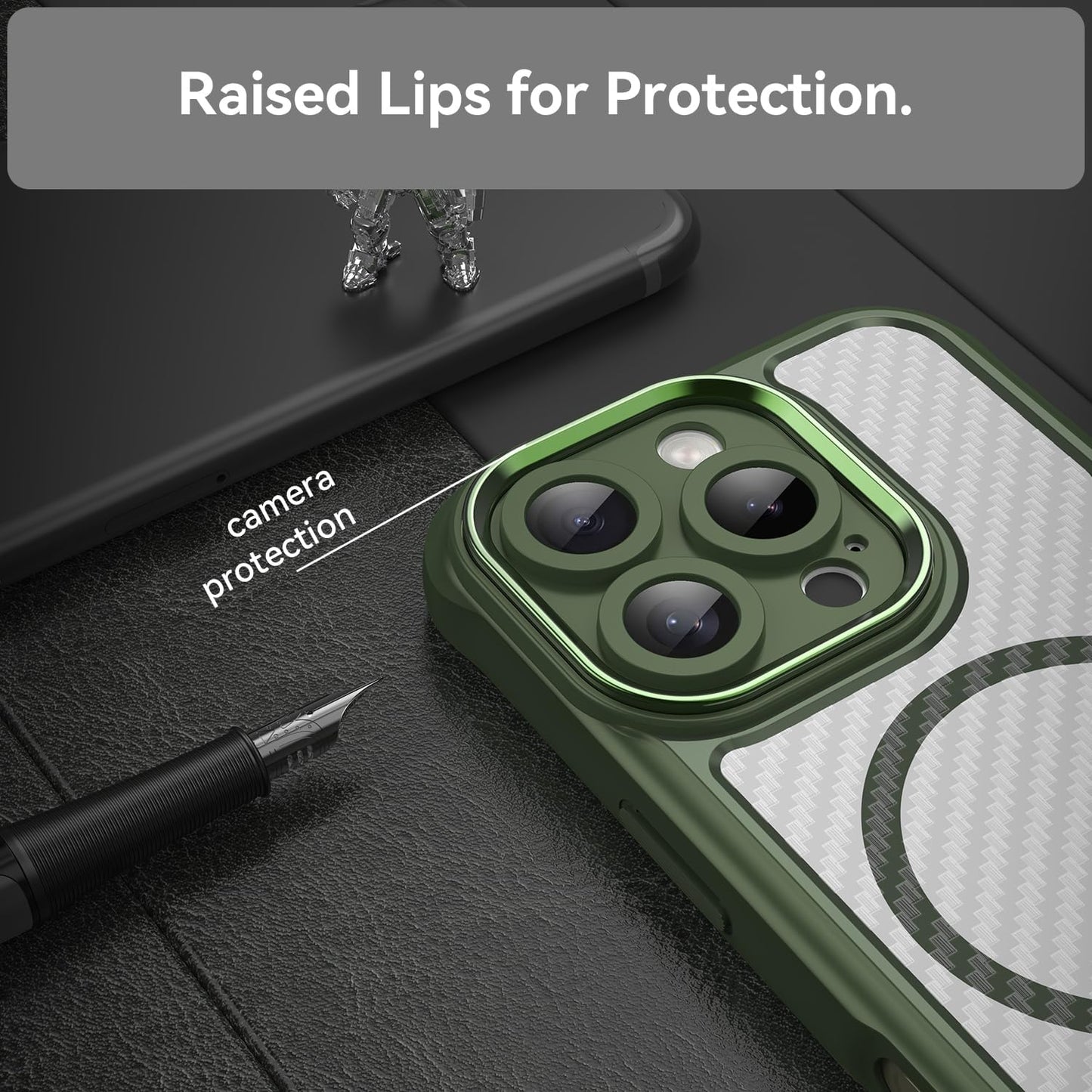 Magnetic carbon fibre case for iPhone 16 Pro, support wireless charging, carbon fibre shockproof slim case Purple