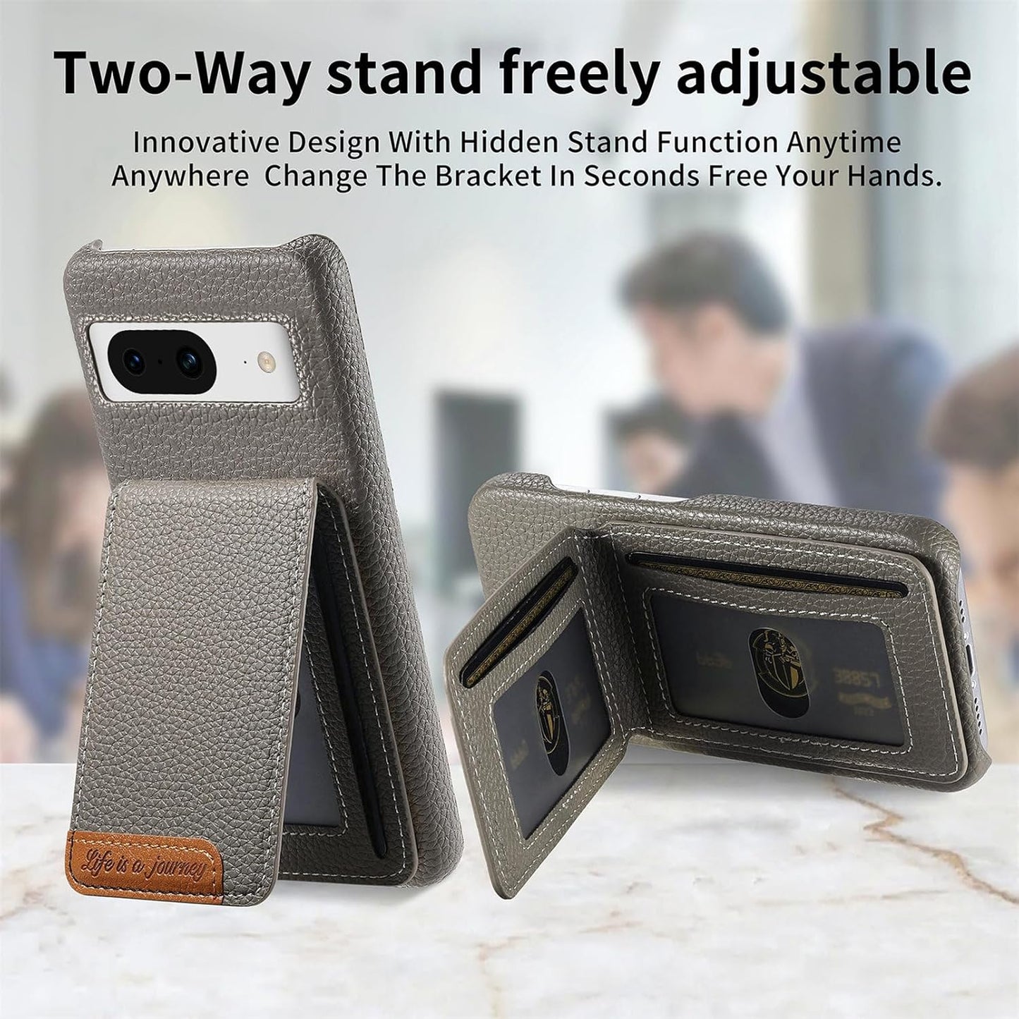 iTape 2 in 1 Wallet Phone Case for Google Pixel 8, Shockproof Ultra-thin Phone Case, RFID Anti-theft Wallet Blue