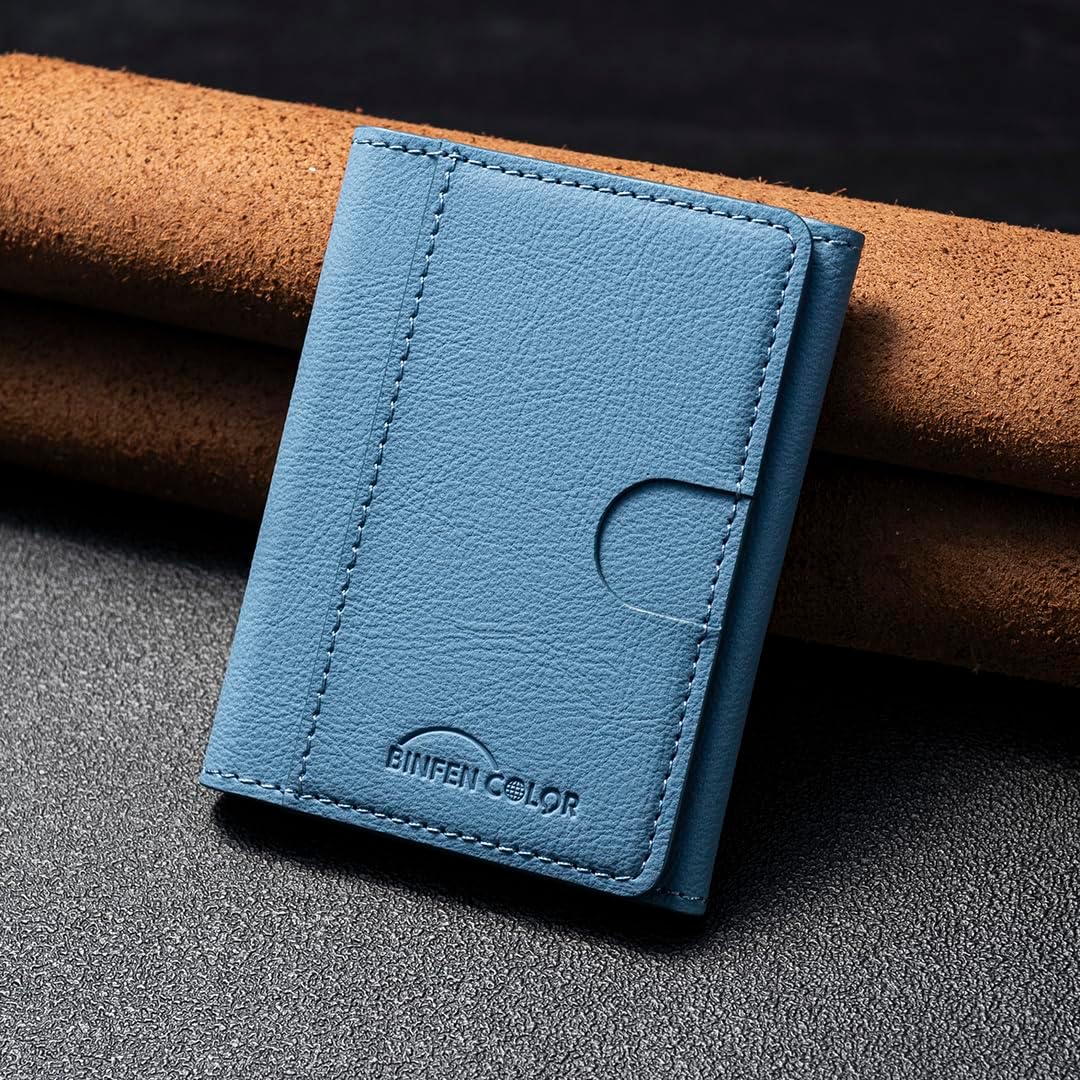 iTape Leather Magnetic Phone Wallet Compatible with Various Phone Models Android and iOS, Solid Color Magnetic Card Holder Ultra-thin Trifold Wallet Card Holder Flip Stand Red