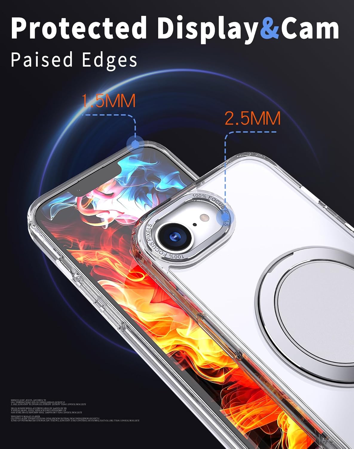 Magnetic phone case for iPhone 16E, mechanical gear 360° rotating bracket supports wireless charging, shockproof ultra-thin shell