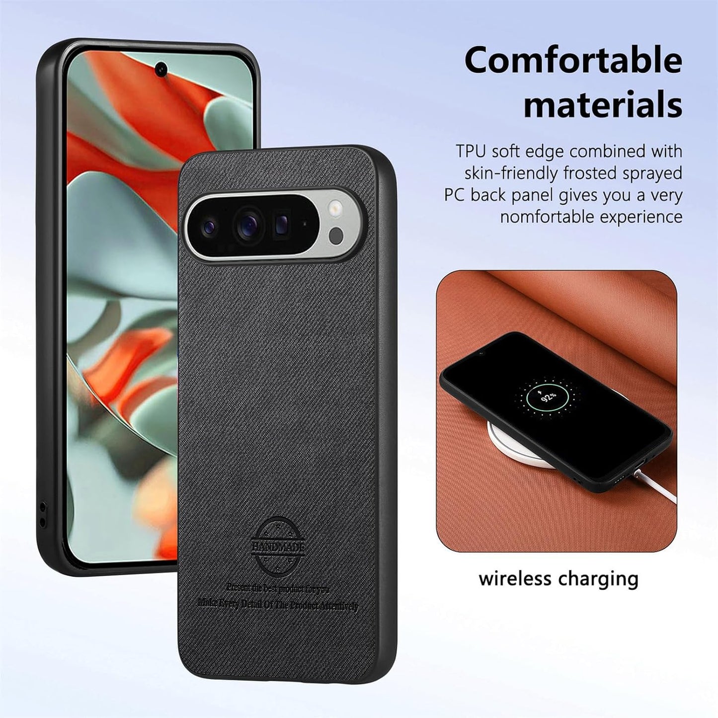 iTape Twill Phone Case for Google Pixel 9 Pro XL, Shockproof Ultra-thin Phone Case, Supports Wireless Charging Green