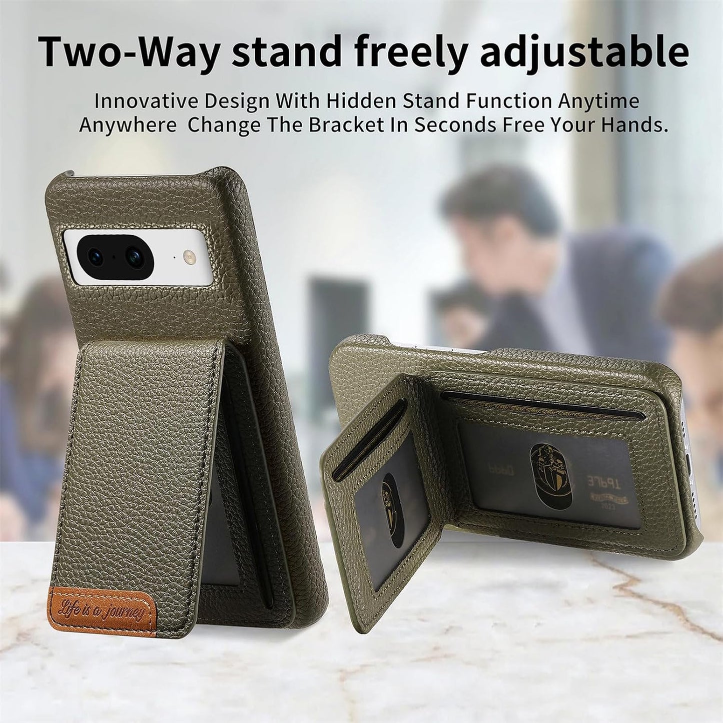 iTape 2 in 1 Wallet Phone Case for Google Pixel 8, Shockproof Ultra-thin Phone Case, RFID Anti-theft Wallet Blue