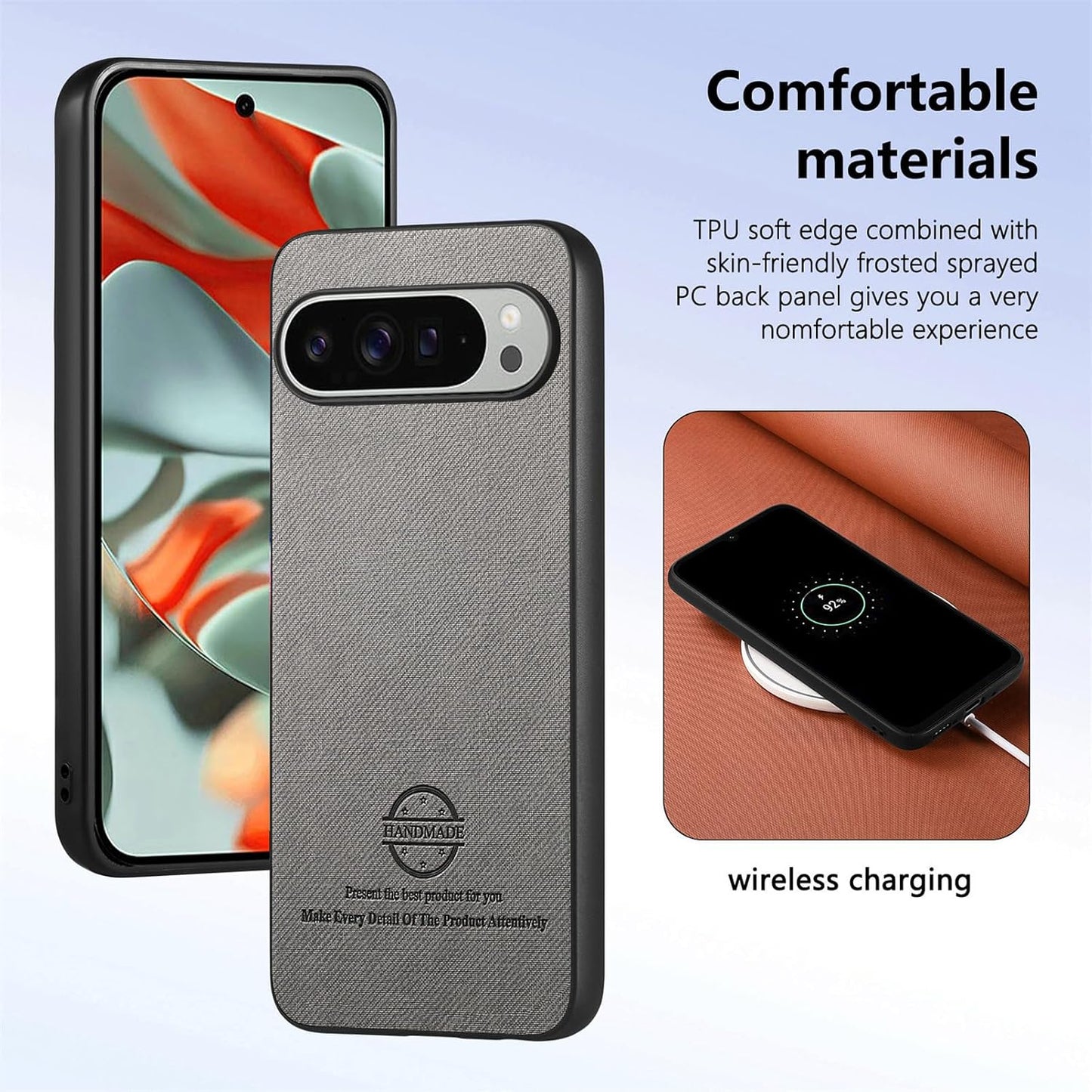 iTape Twill Phone Case for Google Pixel 9 Pro XL, Shockproof Ultra-thin Phone Case, Supports Wireless Charging Green