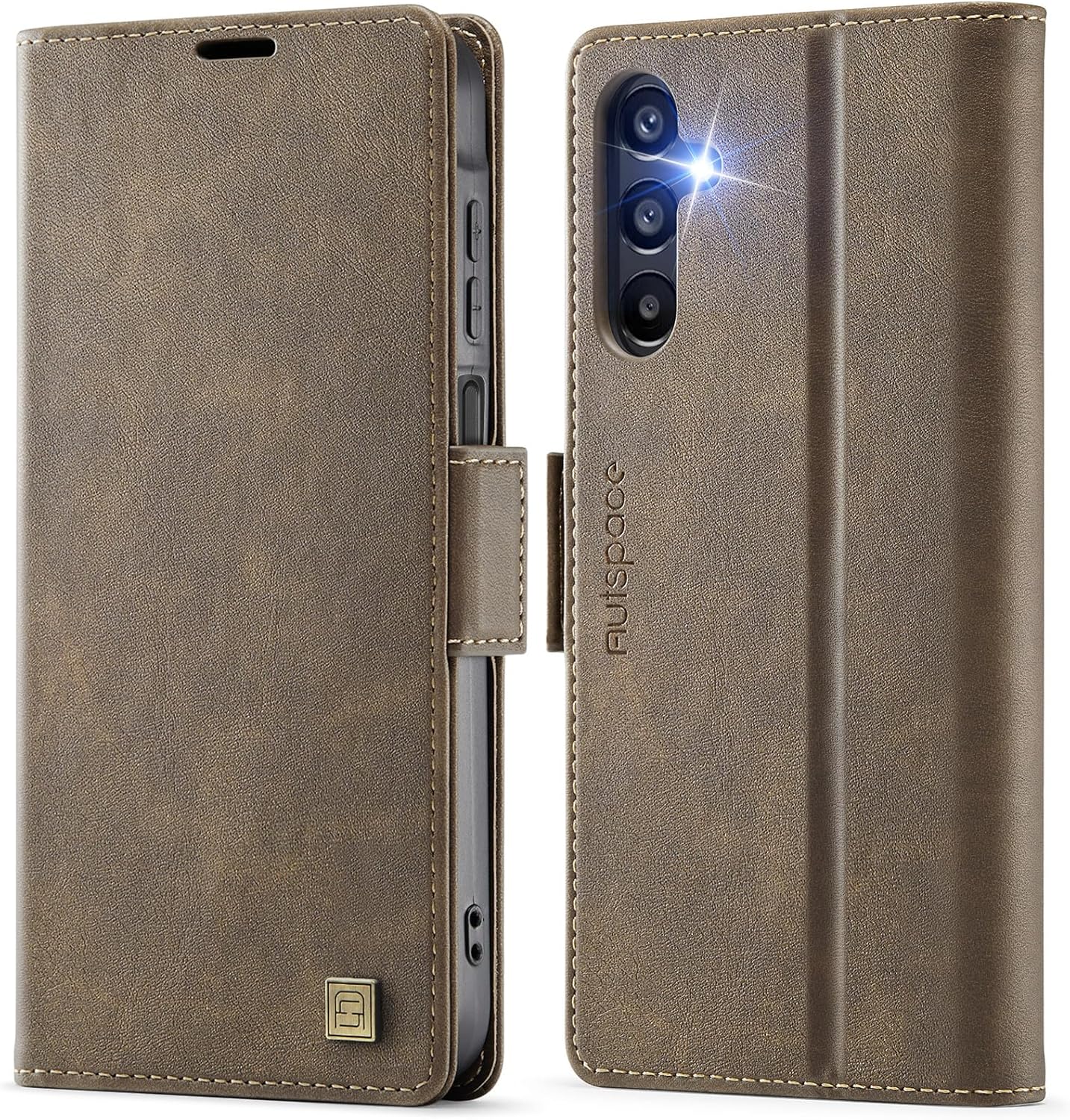 iTape Soft leather wallet case for Samsung Galaxy A14, RFID (anti-theft), wallet card slot flip cover stand for Samsung Galaxy A14 Support wireless charging Blue