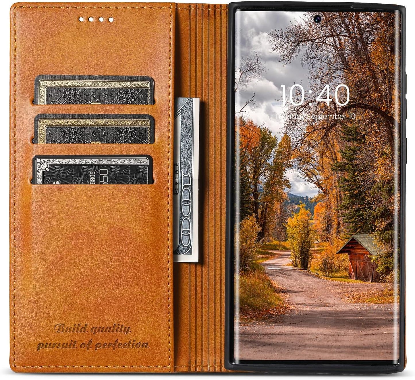 iTape Wallet phone case for Samsung Galaxy S24 Ultra, magnetic flip cover stand, leather phone case for Samsung Galaxy S24 Ultra Leather phone case Red