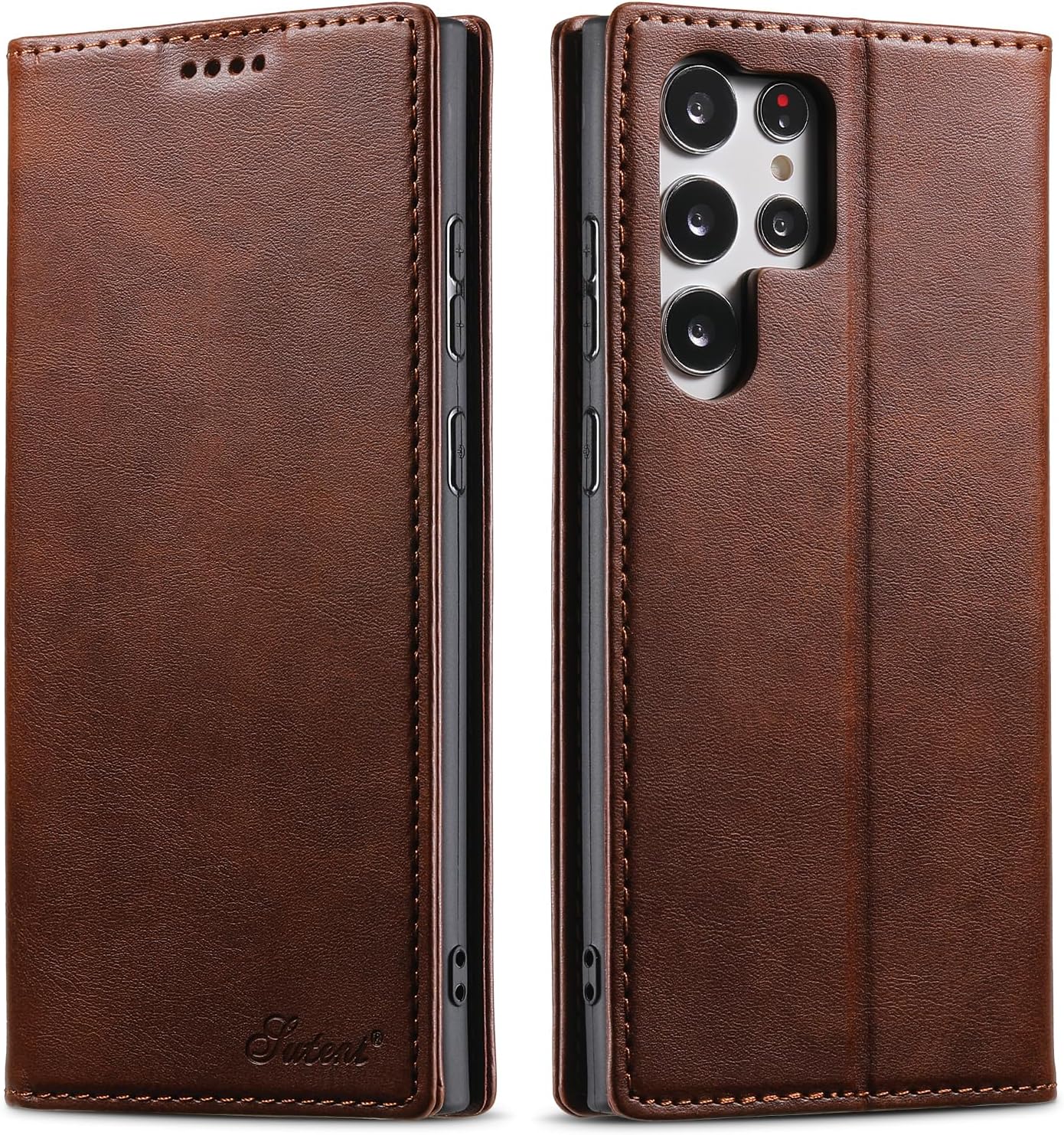 iTape Wallet phone case for Samsung Galaxy S24 Ultra, magnetic flip cover stand, leather phone case for Samsung Galaxy S24 Ultra Leather phone case Red