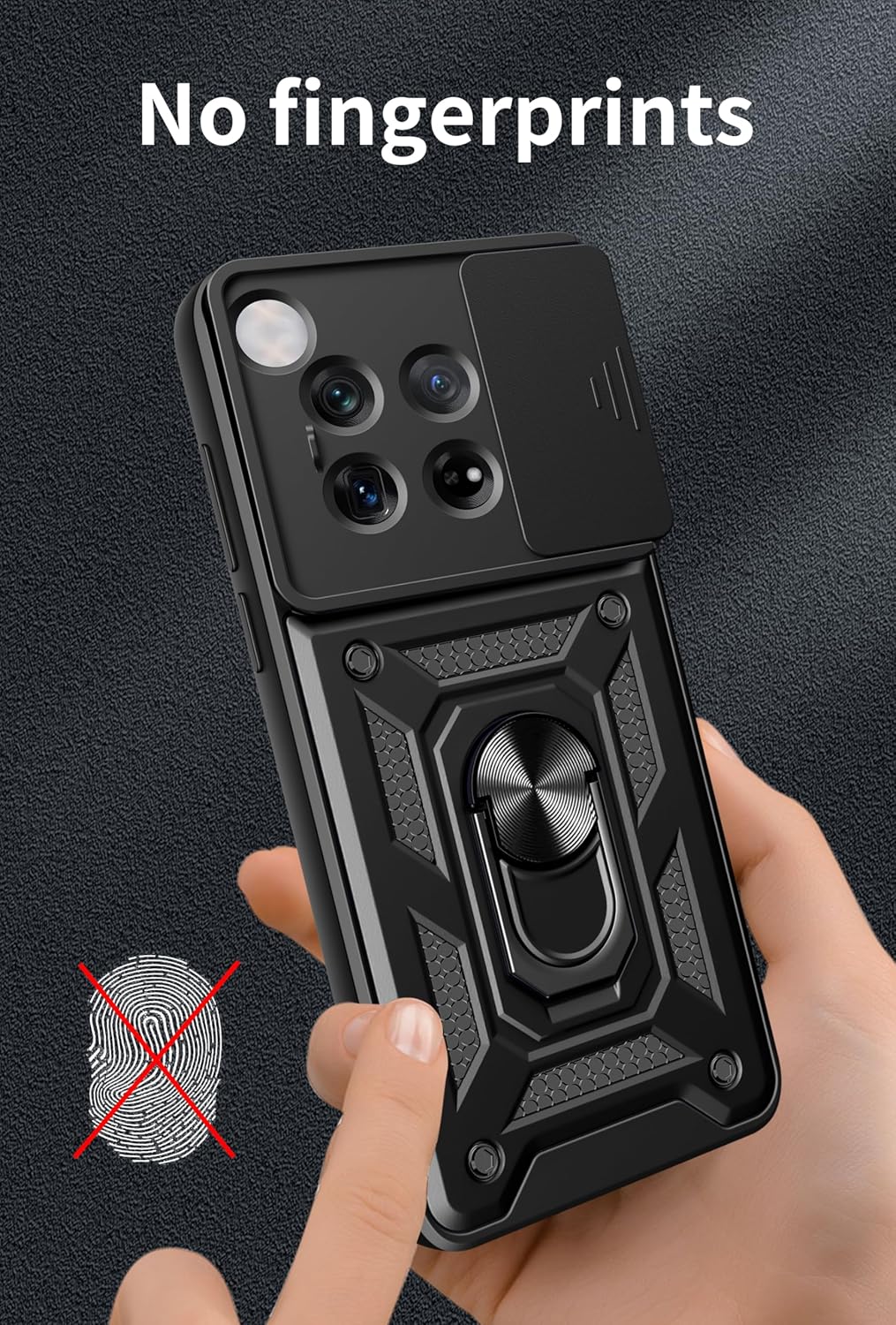 iTape Shockproof phone case for one plus 12 5G, with sliding window back cover, ring buckle holder, magnetic phone case car mount zhij Rose Gold