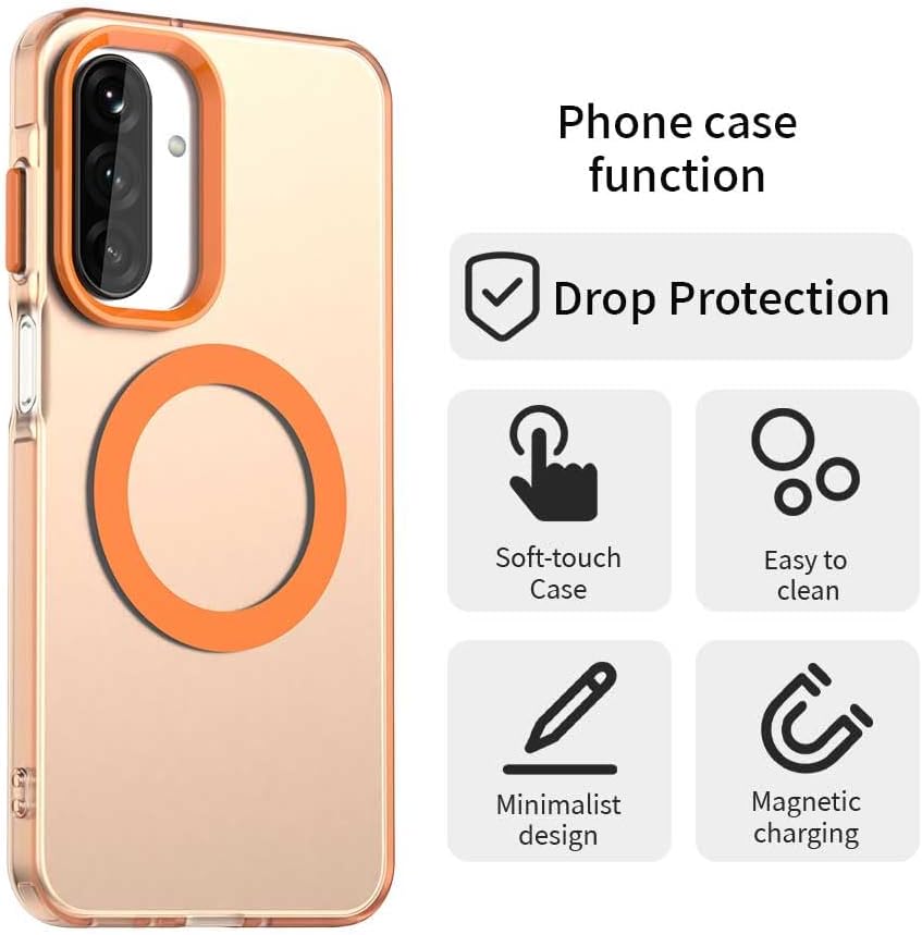 iTape TPU magnetic candy color mobile phone case for Samsung Galaxy A26 5G, supports wireless charging, four-corner airbag protection, military anti-fall mobile phone case Purple