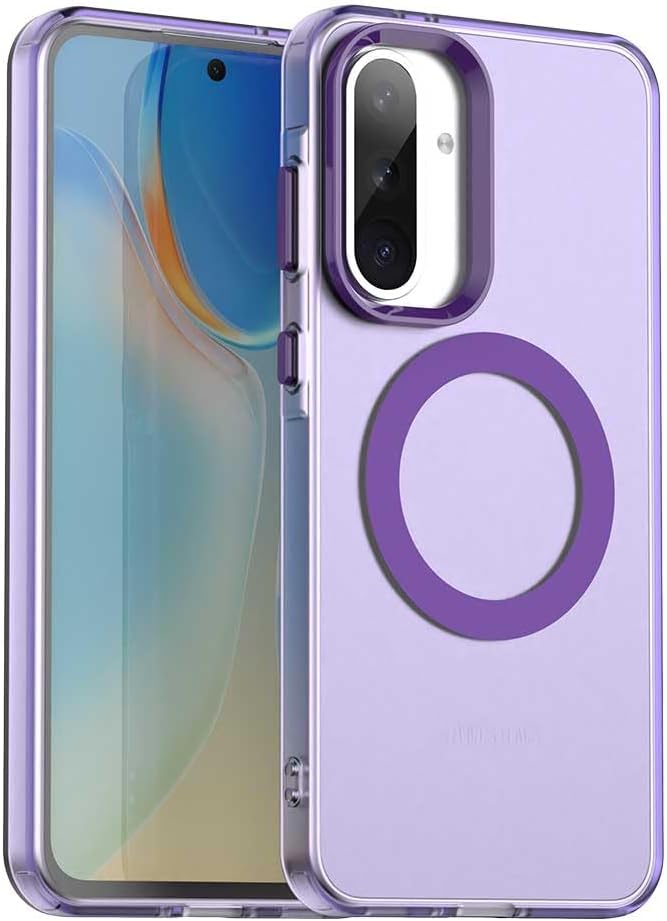 iTape TPU magnetic candy color mobile phone case for Samsung Galaxy A56 5G, supports wireless charging, four-corner airbag protection, military anti-fall mobile phone case Orange